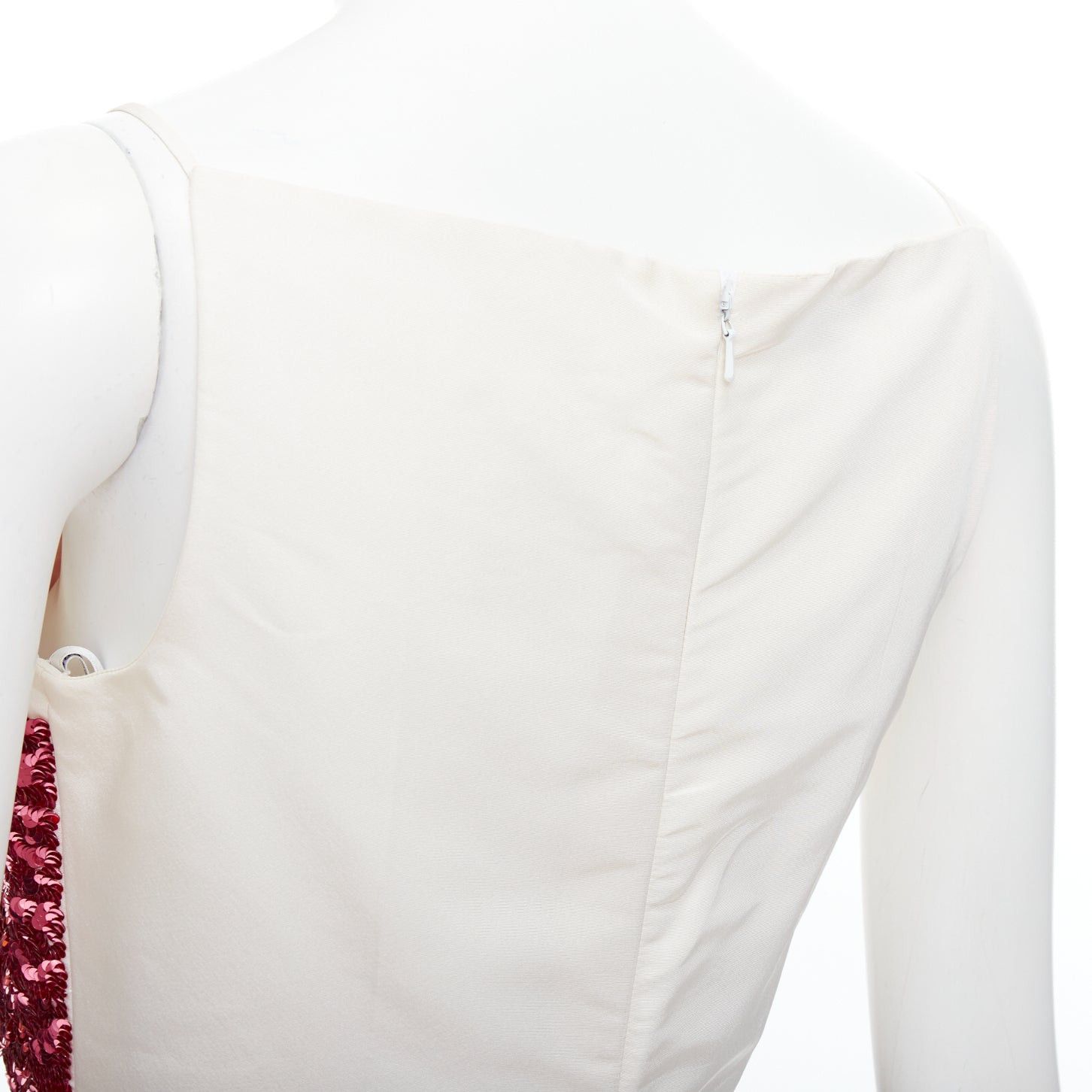 Oscar De La Renta OSCAR DE LA RENTA 2018 cream black silk pink sequined bodice flared dress US4 S Size M / US 6-8 / IT 42-44 - 7 Thumbnail