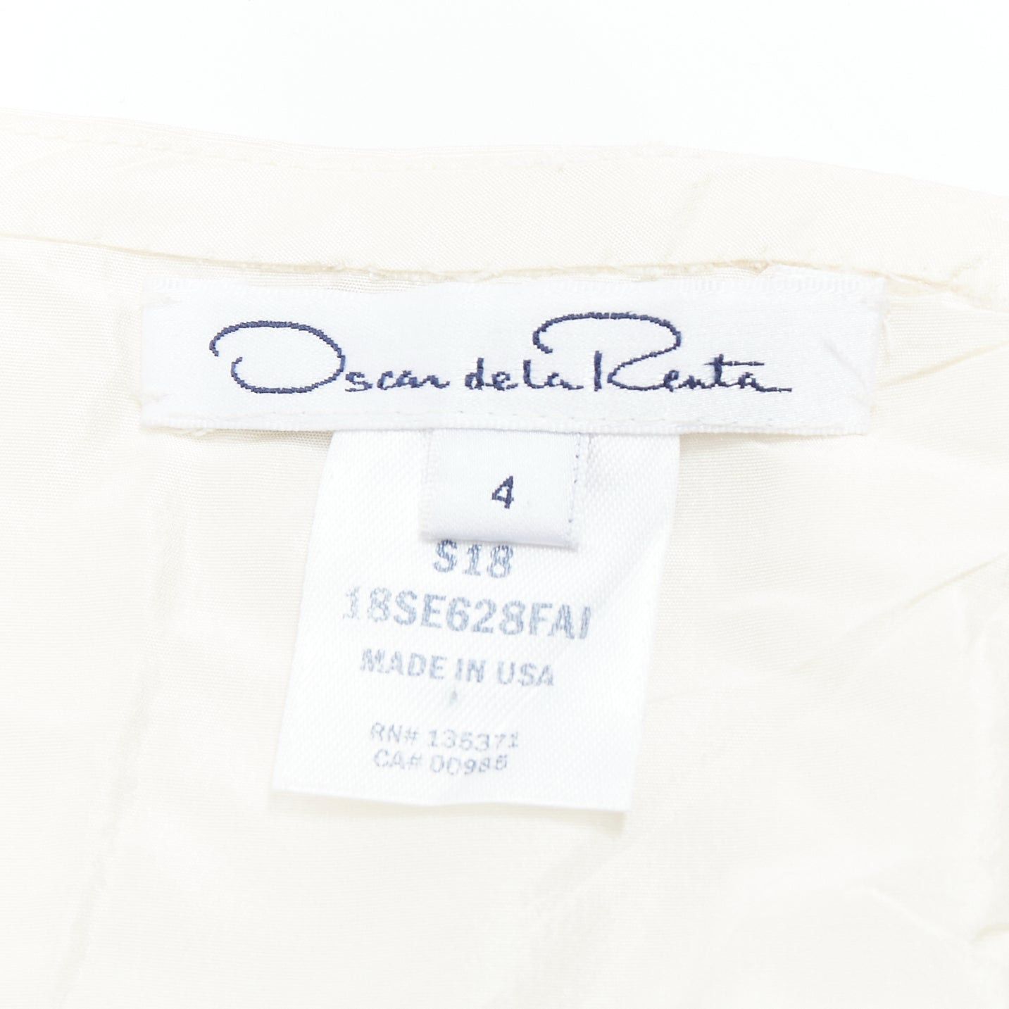 Oscar De La Renta OSCAR DE LA RENTA 2018 cream black silk pink sequined bodice flared dress US4 S Size M / US 6-8 / IT 42-44 - 8 Thumbnail
