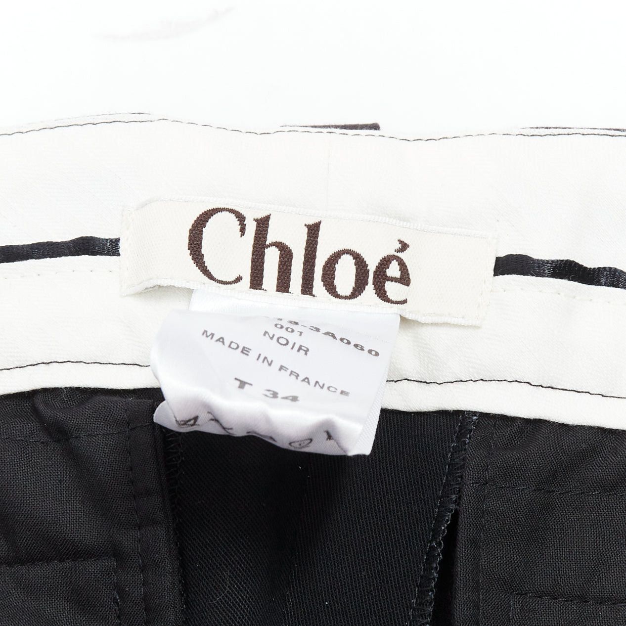Chloe CHLOE black viscose wool blend fabric pleat button trim dress trousers FR34 XS Size 26" / US 2 / IT 38 - 8 Thumbnail