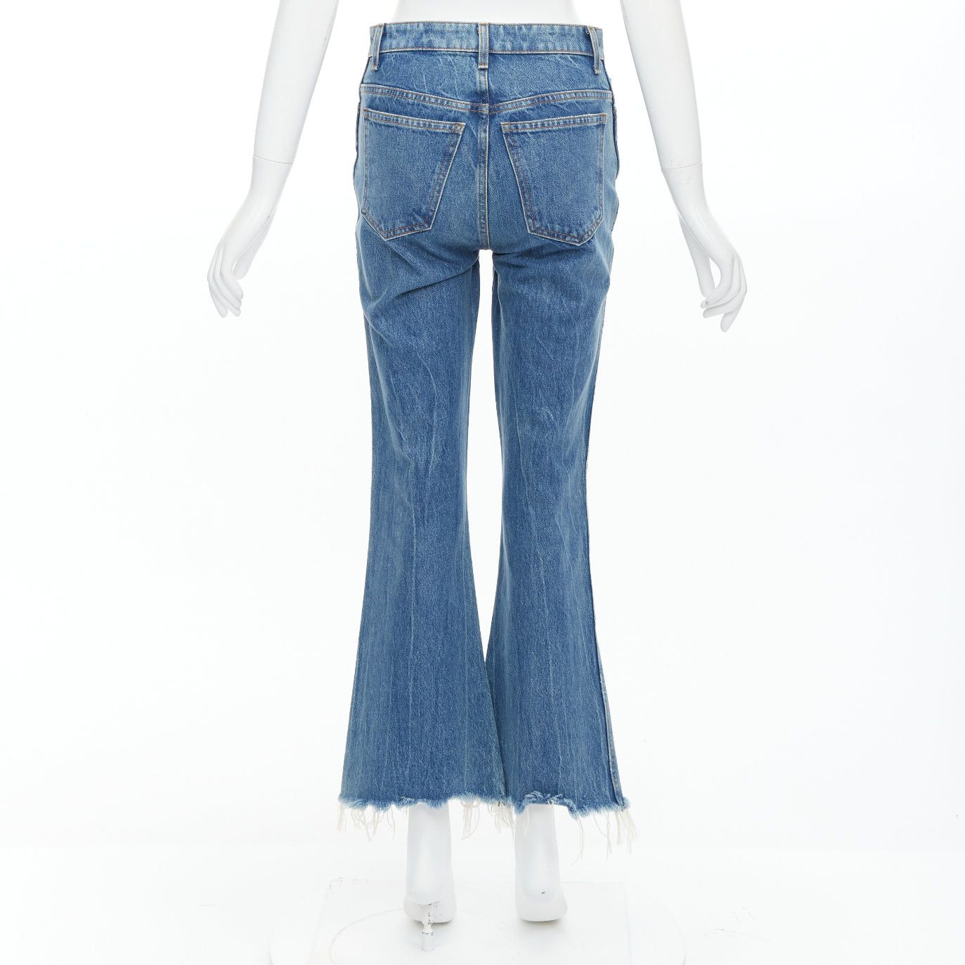 KHAITE KHAITE Gabbie blue stone washed resin button flare cropped jeans 25" Size 26" / US 2 / IT 38 - 5 Thumbnail