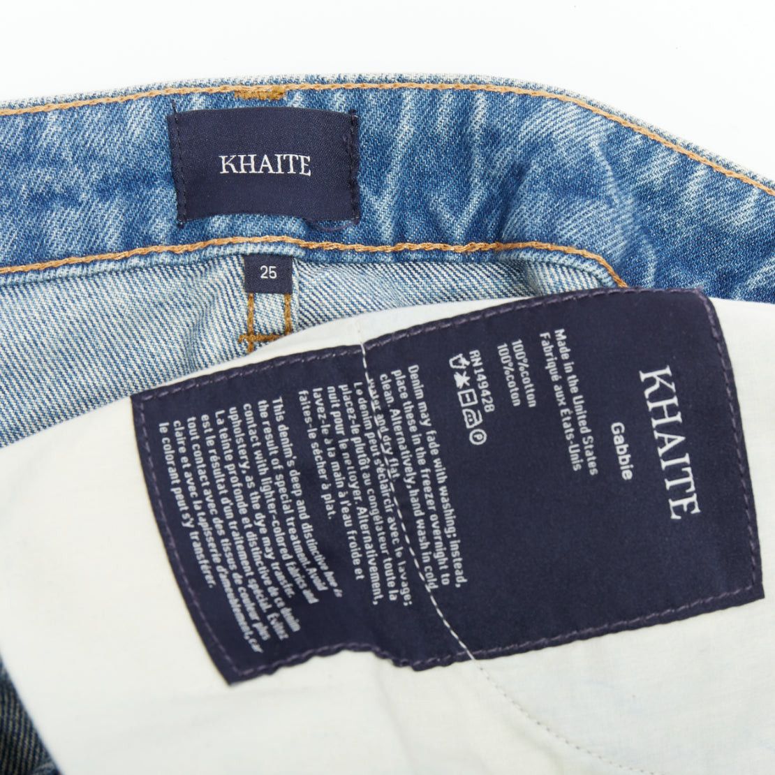 KHAITE KHAITE Gabbie blue stone washed resin button flare cropped jeans 25" Size 26" / US 2 / IT 38 - 8 Thumbnail