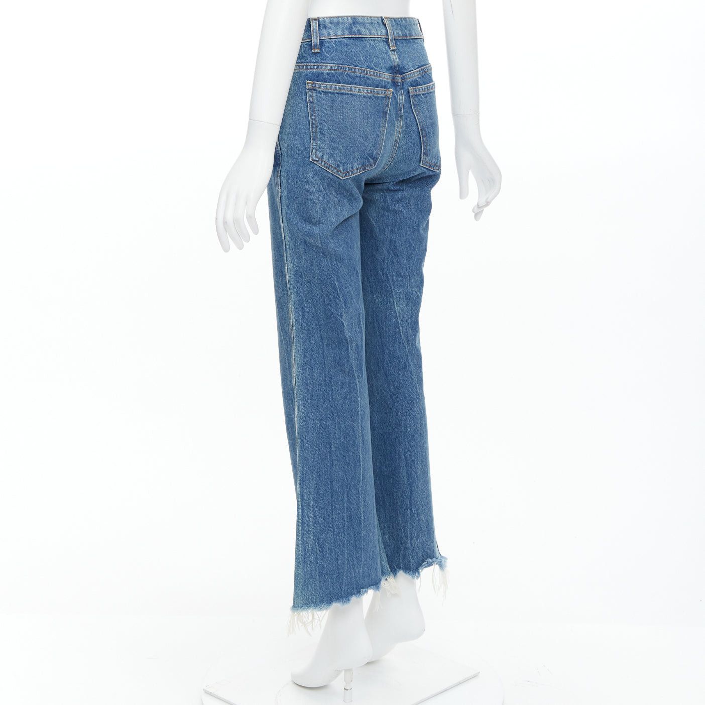 KHAITE KHAITE Gabbie blue stone washed resin button flare cropped jeans 25" Size 26" / US 2 / IT 38 - 6 Thumbnail