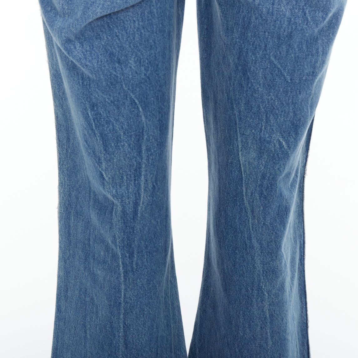 KHAITE KHAITE Gabbie blue stone washed resin button flare cropped jeans 25" Size 26" / US 2 / IT 38 - 7 Thumbnail