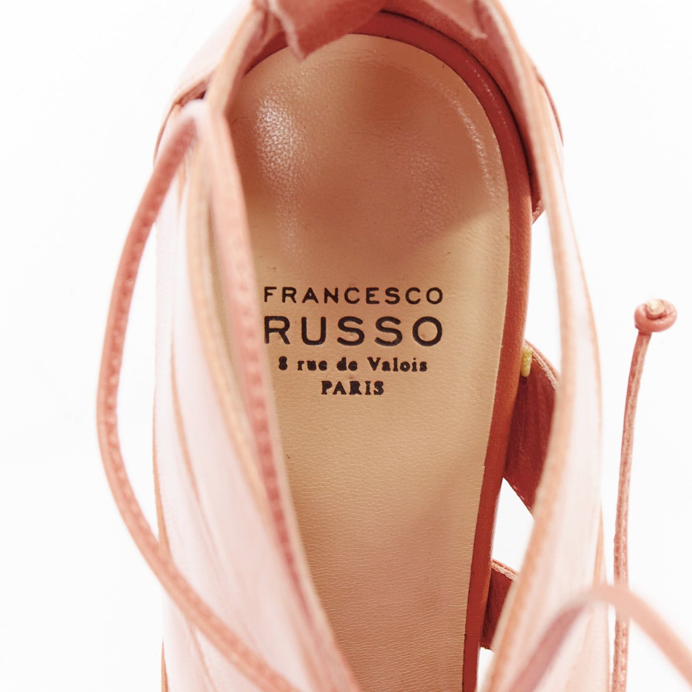 Other FRANCESCO RUSSO nude leather lace up cut out cage sandals EU36 Size US 6 / IT 36 - 9 Thumbnail