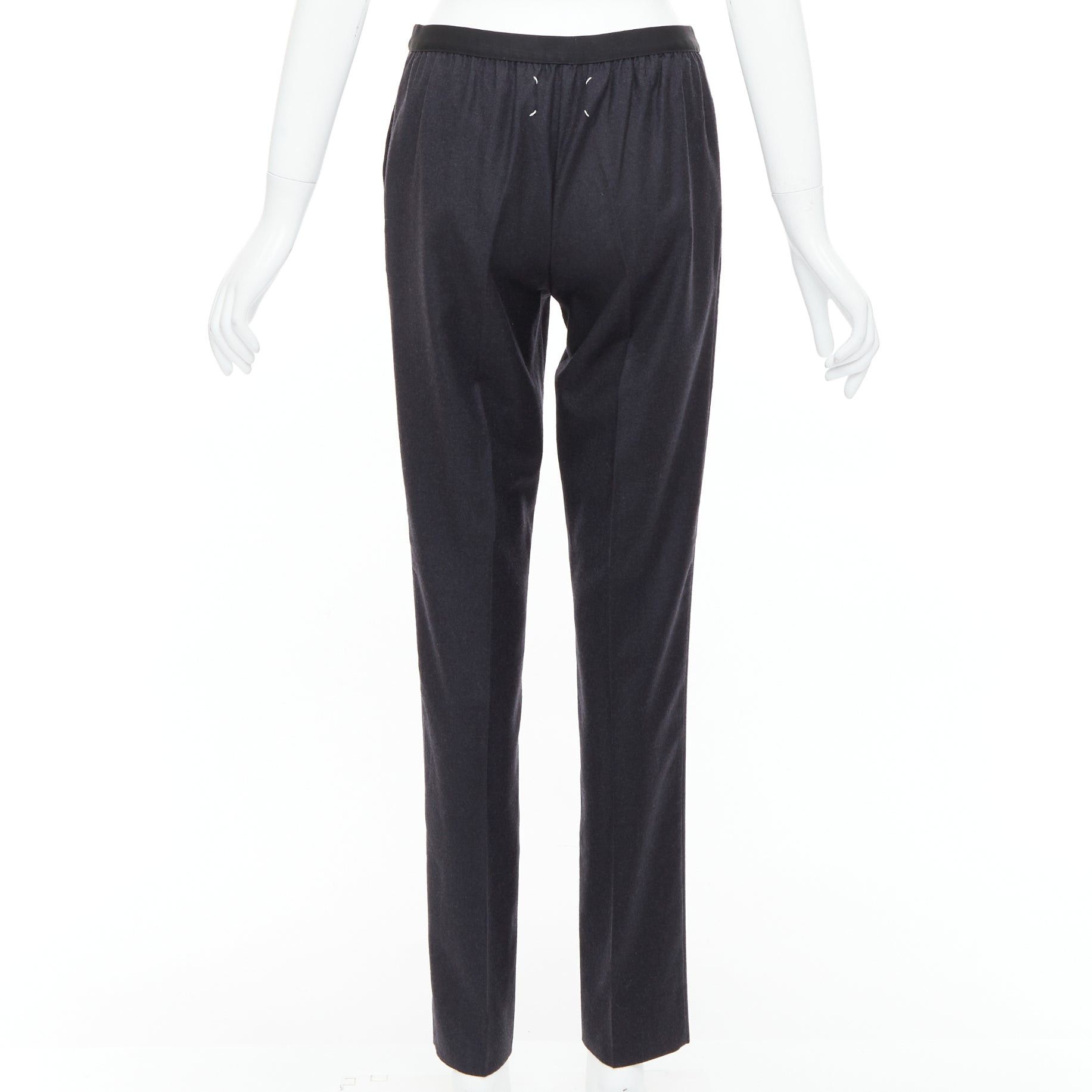Maison Margiela MAISON MARGIELA Line 4 grey 100% wool 4 stitch back tapered pants FR42 XL Size 28" / US 6 / IT 42 - 5 Thumbnail