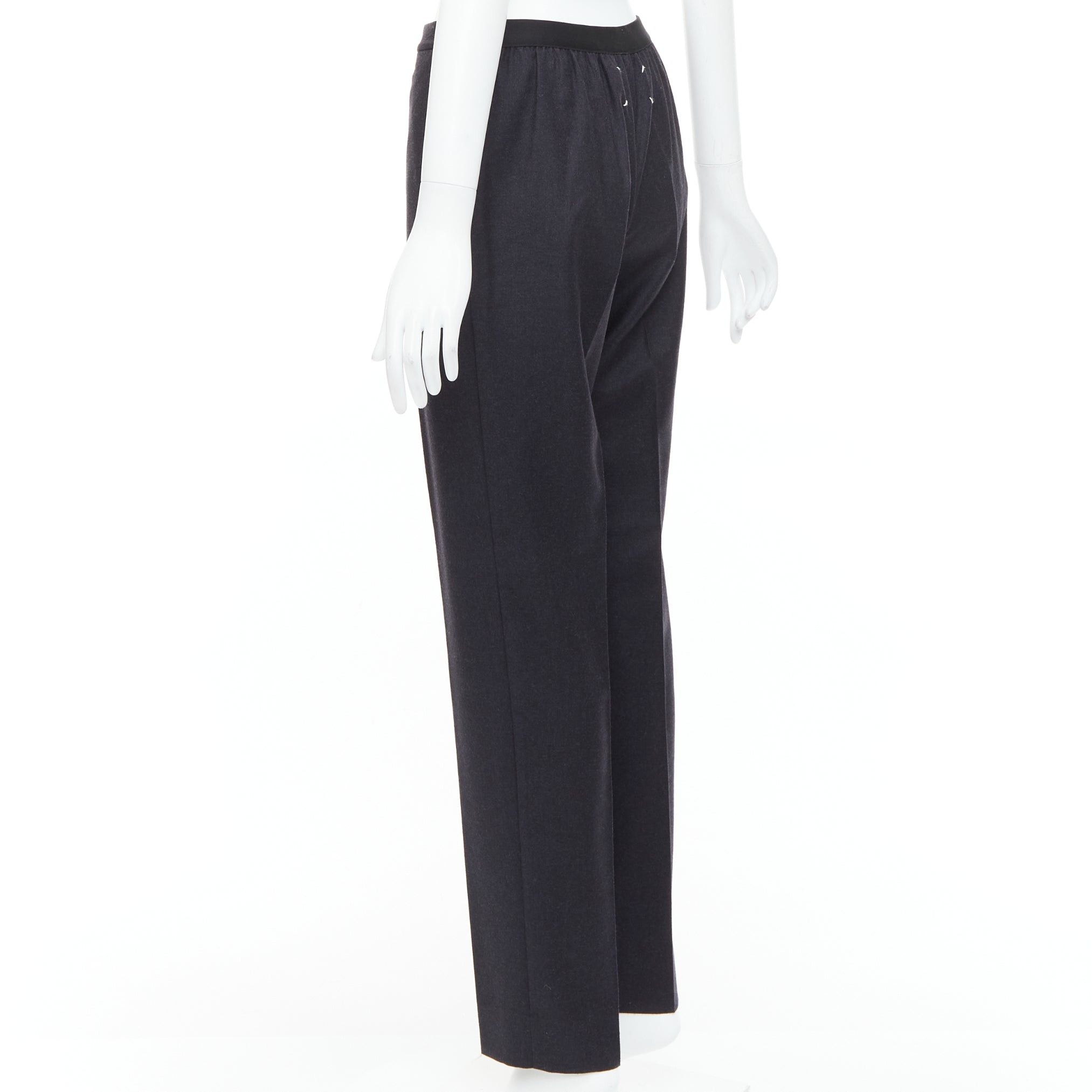 Maison Margiela MAISON MARGIELA Line 4 grey 100% wool 4 stitch back tapered pants FR42 XL Size 28" / US 6 / IT 42 - 6 Thumbnail