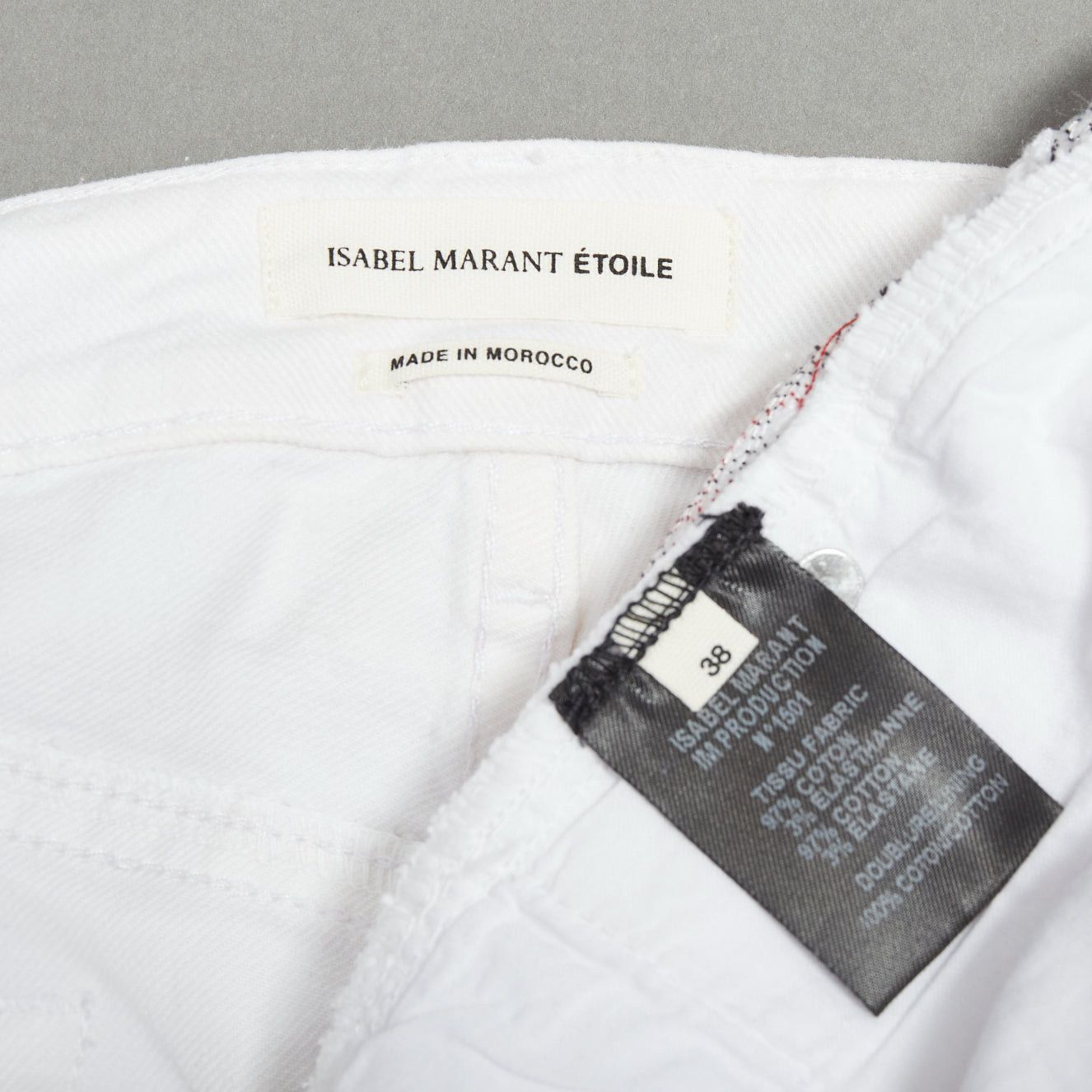 Isabel Marant ISABEL MARANT ETOILE white denim red black stitch detail jeans FR38 M Size 28" / US 6 / IT 42 - 8 Thumbnail