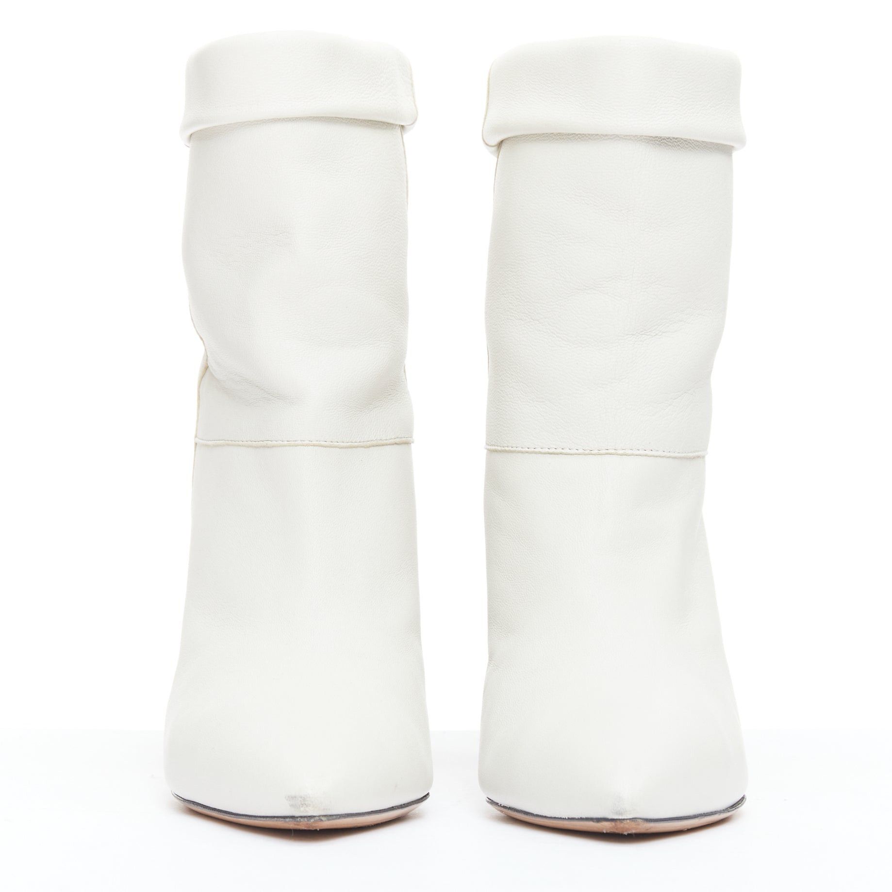 Isabel Marant ISABEL MARANT Rouxa off white leather black cone heel boots EU36 Size US 6 / IT 36 - 3 Thumbnail