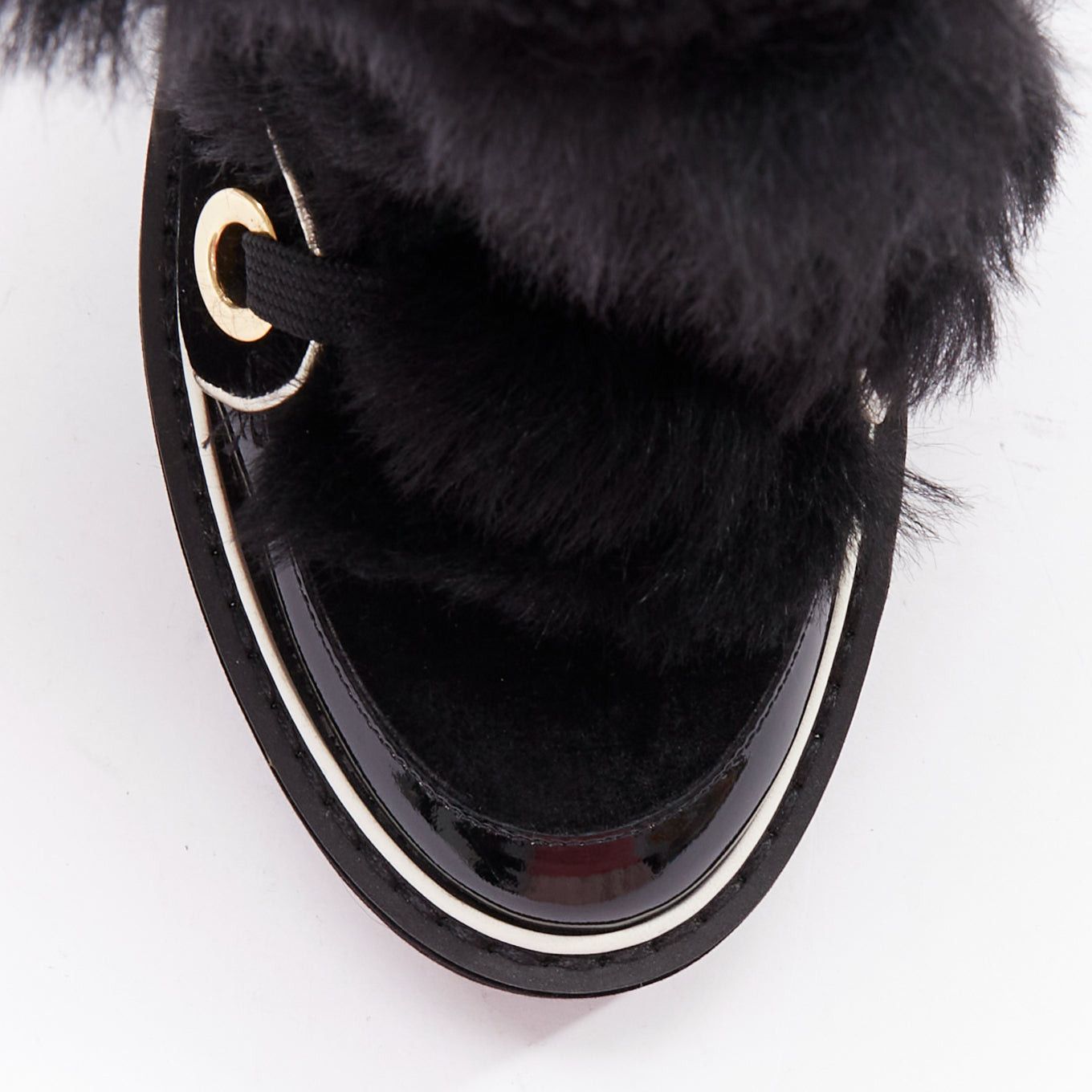 Nicholas Kirkwood NICHOLAS KIRKWOOD Polly Neige black patent fur trim snow boots Size US 7 / IT 37 - 6 Thumbnail