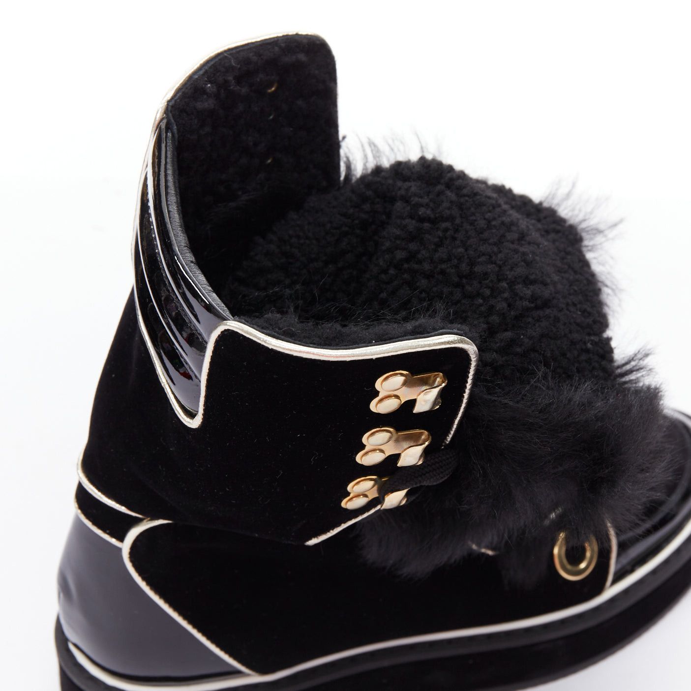 Nicholas Kirkwood NICHOLAS KIRKWOOD Polly Neige black patent fur trim snow boots Size US 7 / IT 37 - 8 Thumbnail
