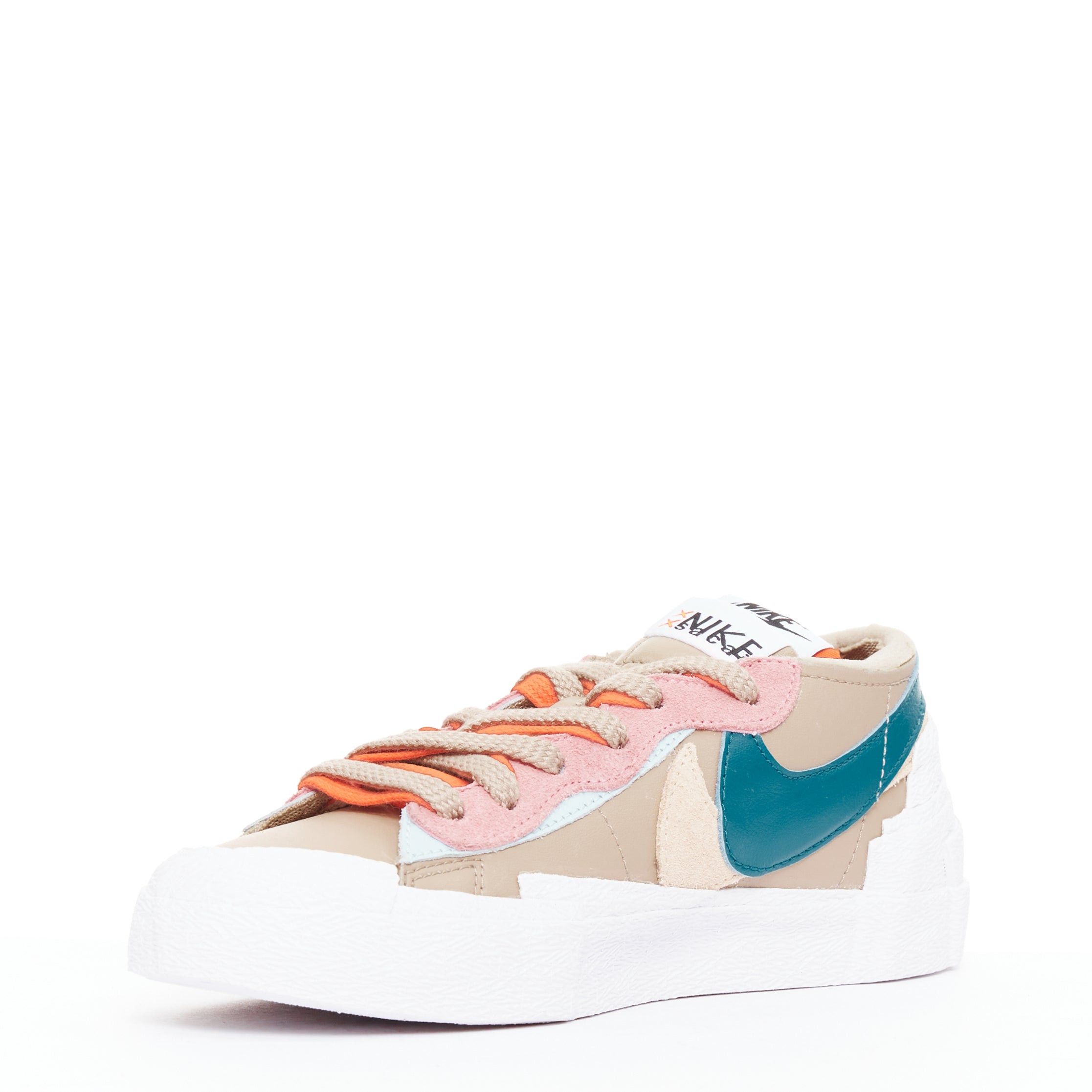 Nike NIKE SACAI KAWS Blazer Low Reed pink green tick patchwork sneakers EU36.5 Size US 6.5 / IT 36.5 - 4 Thumbnail