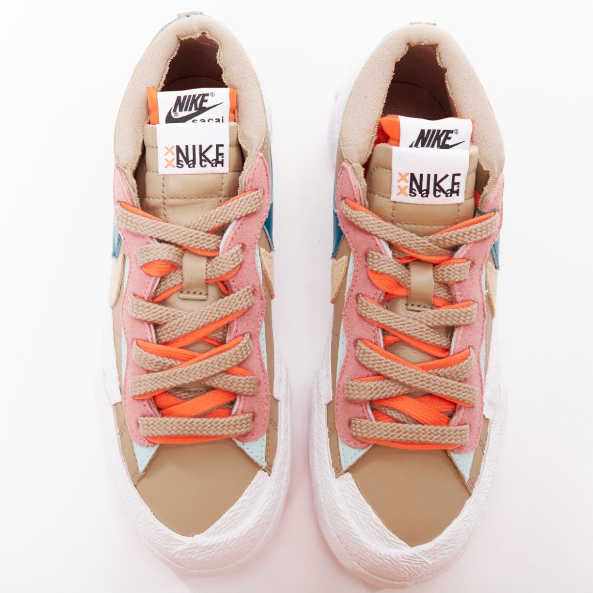Nike NIKE SACAI KAWS Blazer Low Reed pink green tick patchwork sneakers EU36.5 Size US 6.5 / IT 36.5 - 3 Thumbnail