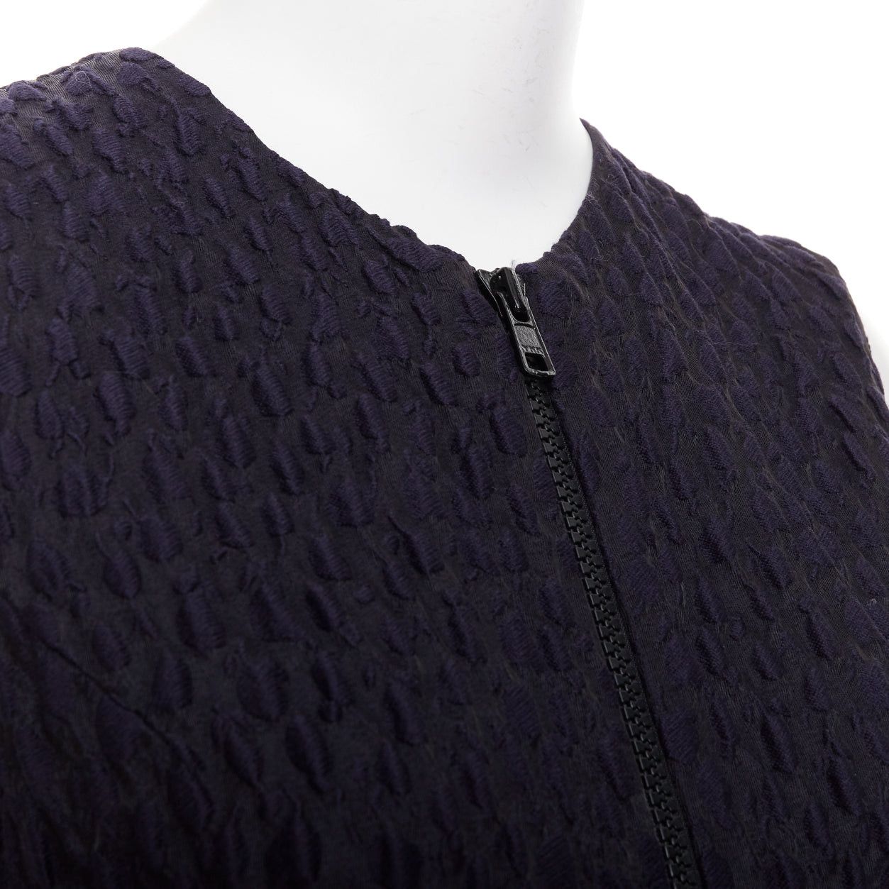 ANAIS JOURDEN JOURDEN ANAIS navy blue black wool blend cloque fit flare cocktail dress FR38 M Size M / US 6-8 / IT 42-44 - 7 Thumbnail
