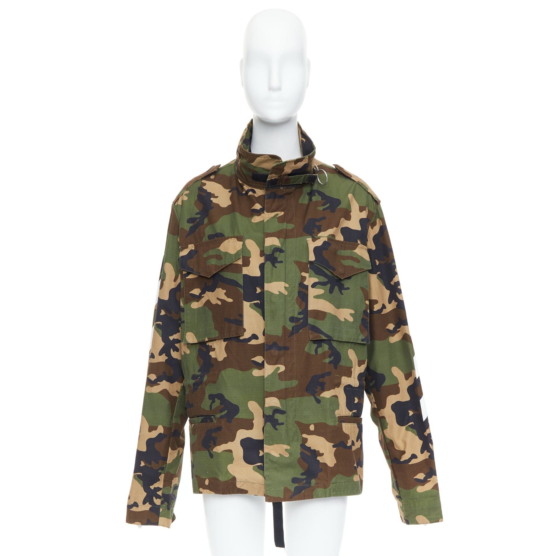 Off-White OFF WHITE Virgil Abloh green Camo cotton white logo field jacket M Size M / US 6-8 / IT 42-44 - 10 Thumbnail