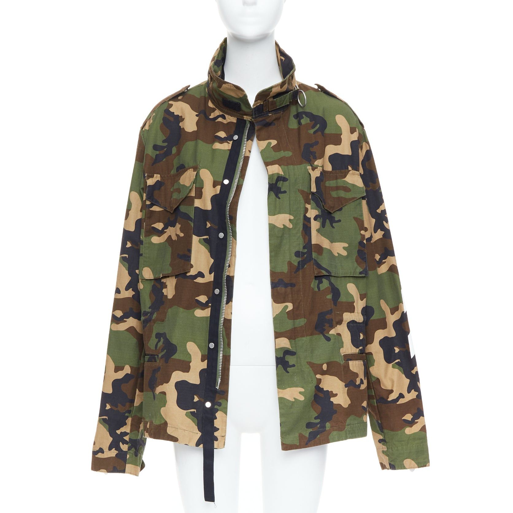 Off-White OFF WHITE Virgil Abloh green Camo cotton white logo field jacket M Size M / US 6-8 / IT 42-44 - 3 Thumbnail