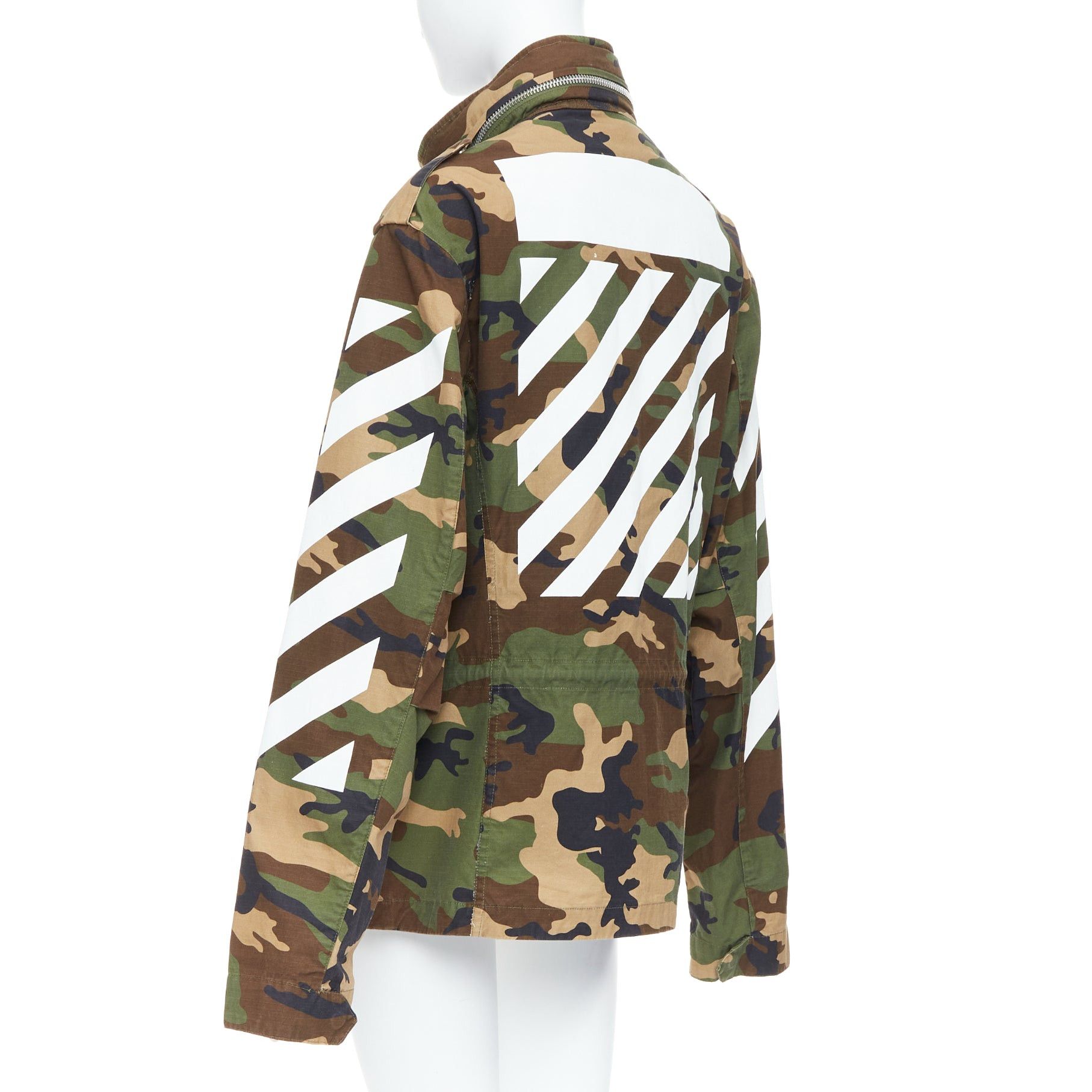 Off-White OFF WHITE Virgil Abloh green Camo cotton white logo field jacket M Size M / US 6-8 / IT 42-44 - 6 Thumbnail