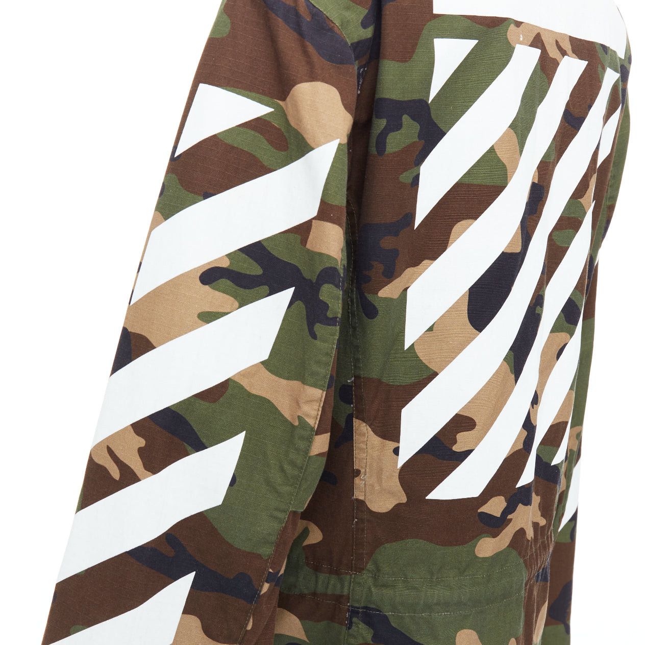 Off-White OFF WHITE Virgil Abloh green Camo cotton white logo field jacket M Size M / US 6-8 / IT 42-44 - 7 Thumbnail