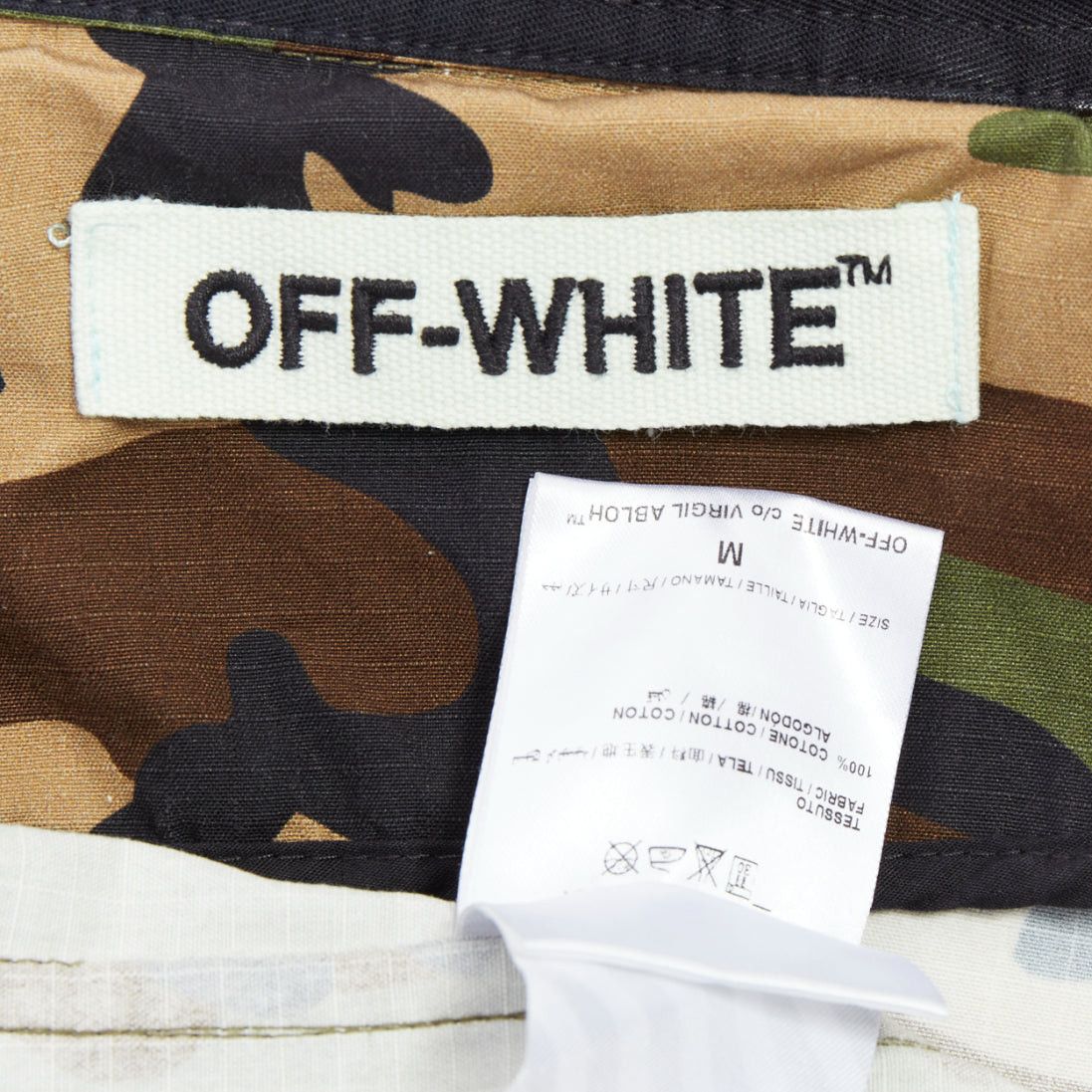 Off-White OFF WHITE Virgil Abloh green Camo cotton white logo field jacket M Size M / US 6-8 / IT 42-44 - 9 Thumbnail