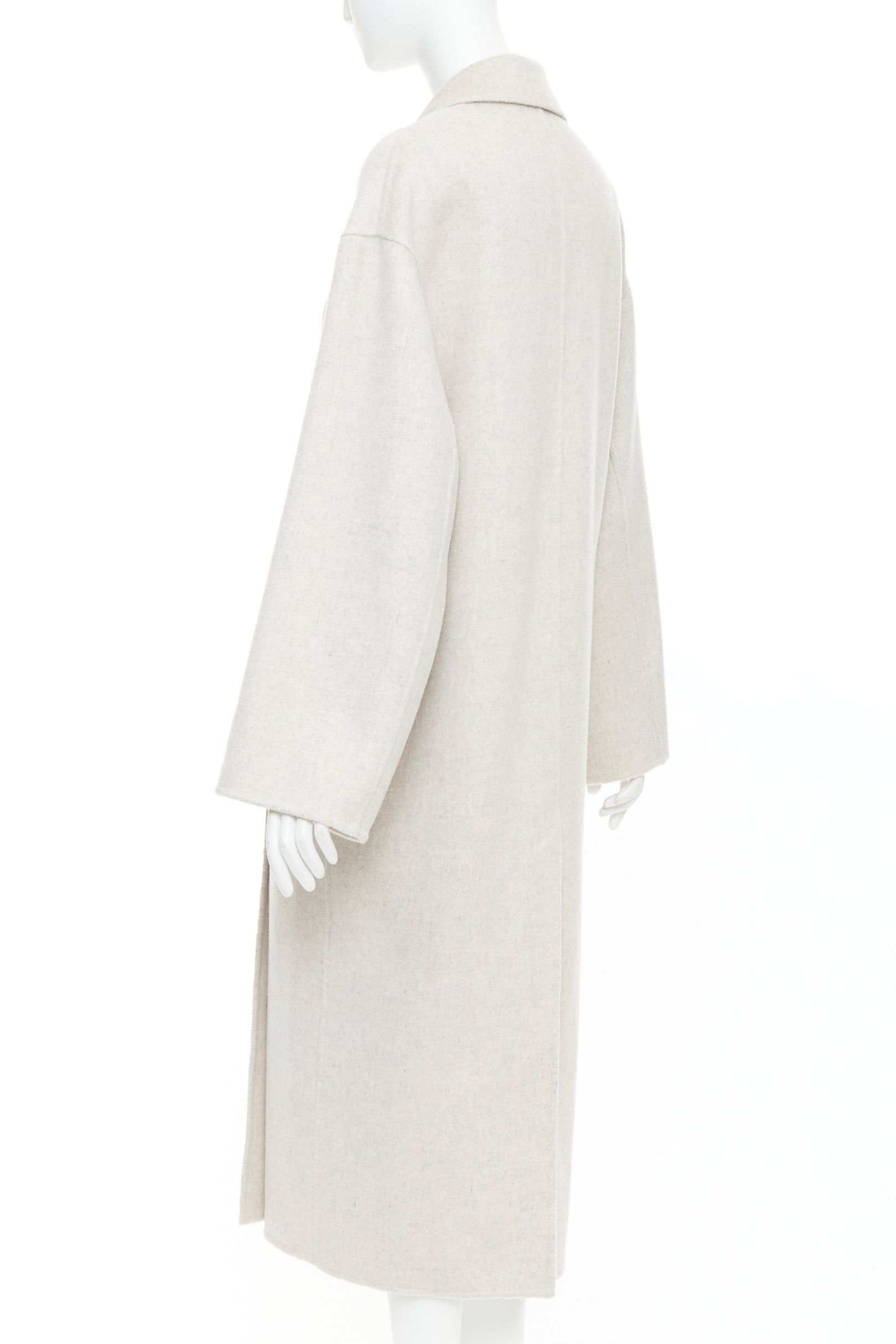 Loulou de Saison LOU LOU STUDIO Borneo light grey wool cashmere felt double breasted long coat XS Size S / US 4 / IT 40 - 7 Thumbnail