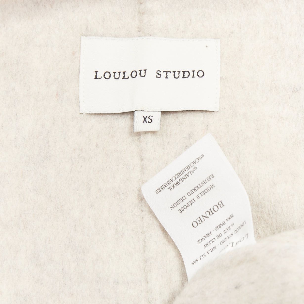 Loulou de Saison LOU LOU STUDIO Borneo light grey wool cashmere felt double breasted long coat XS Size S / US 4 / IT 40 - 9 Thumbnail