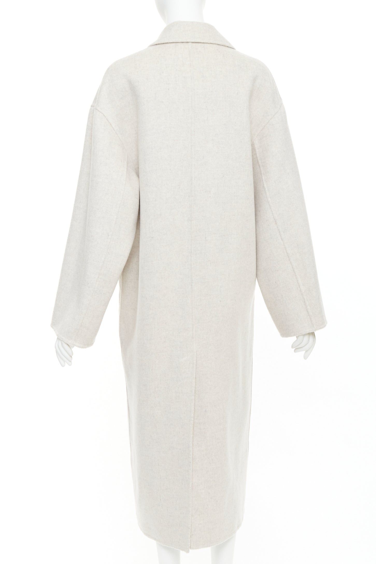 Loulou de Saison LOU LOU STUDIO Borneo light grey wool cashmere felt double breasted long coat XS Size S / US 4 / IT 40 - 6 Thumbnail