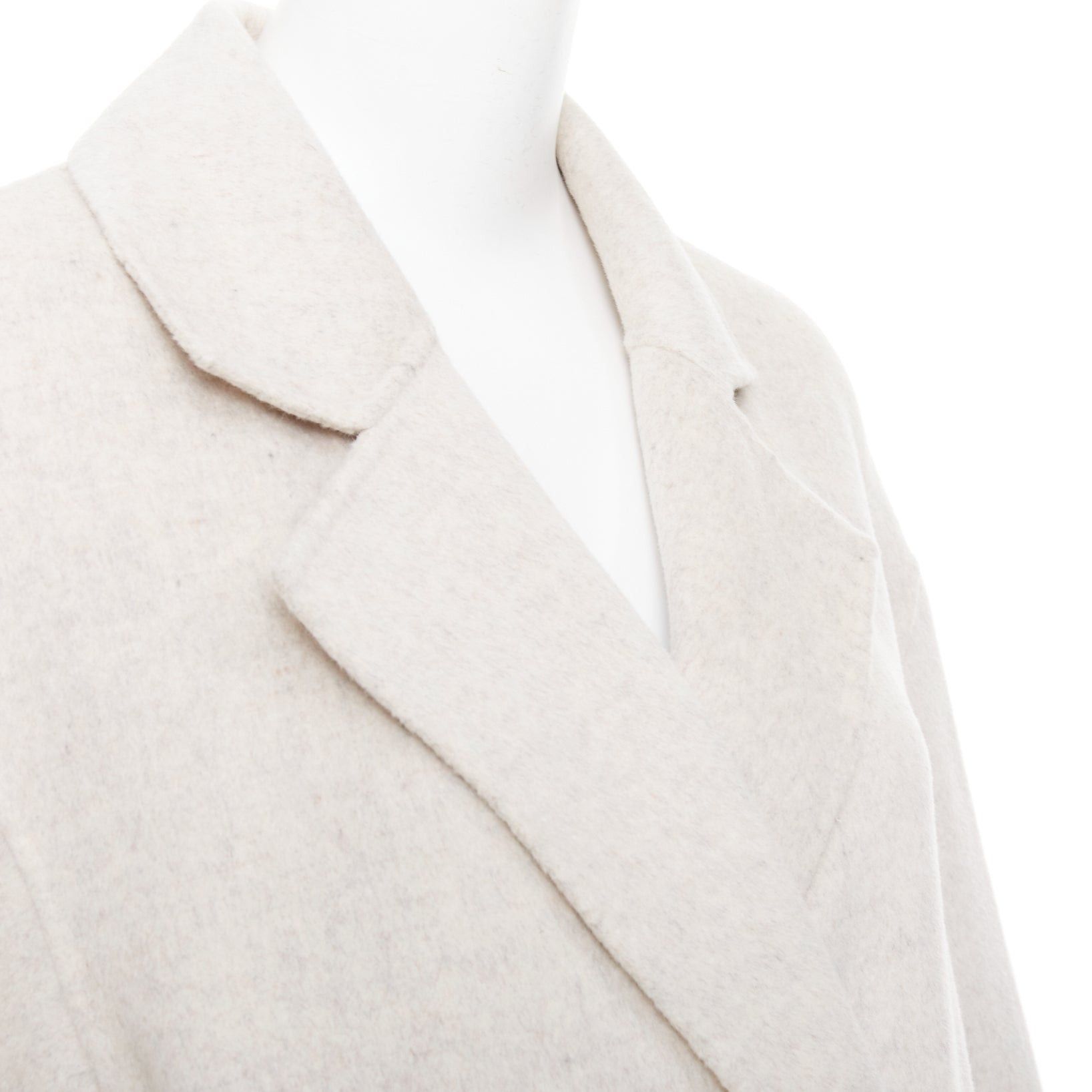 Loulou de Saison LOU LOU STUDIO Borneo light grey wool cashmere felt double breasted long coat XS Size S / US 4 / IT 40 - 8 Thumbnail
