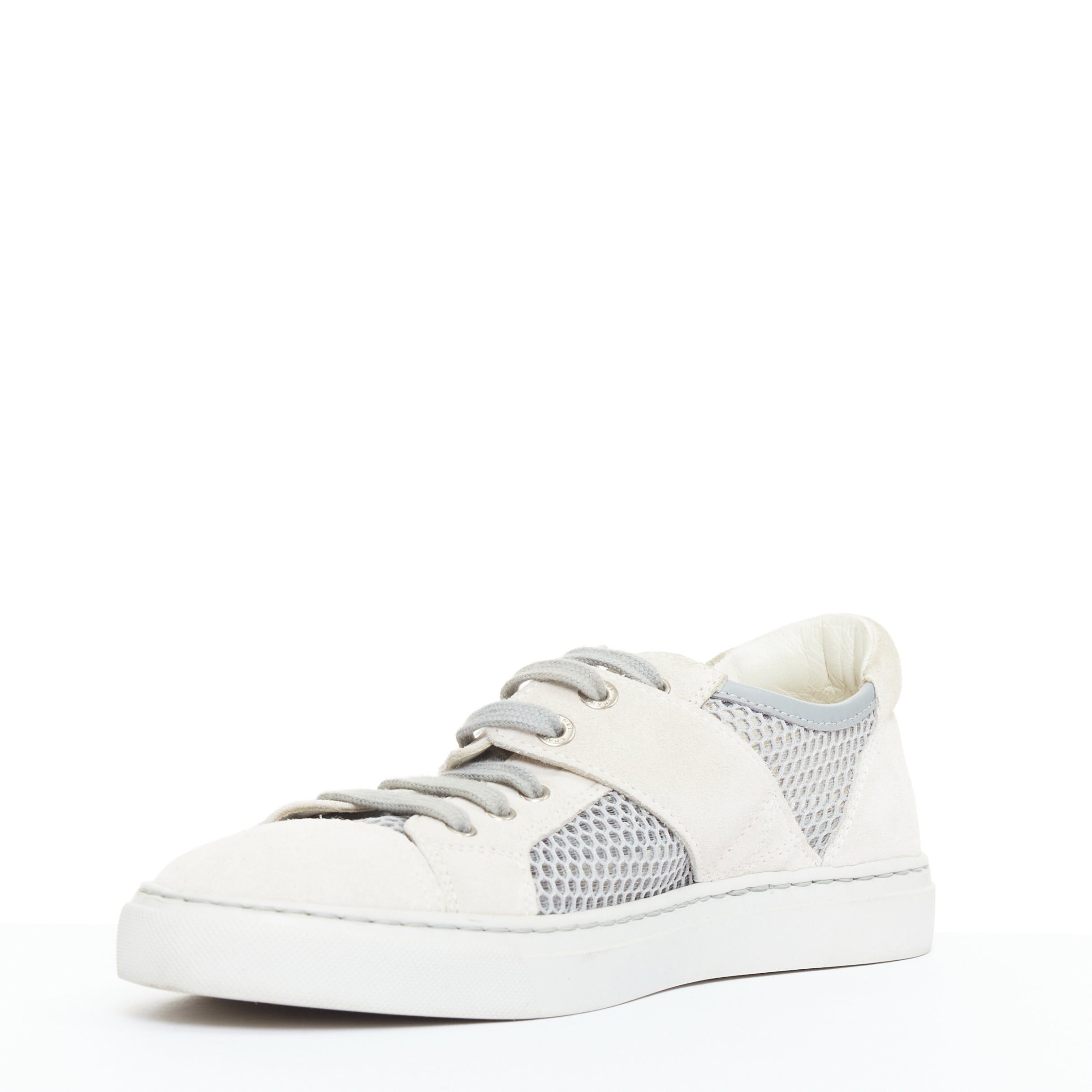Chanel CHANEL 2015 grey mesh CC logo cream suede panelled sneakers EU36.5 Size US 6.5 / IT 36.5 - 4 Thumbnail