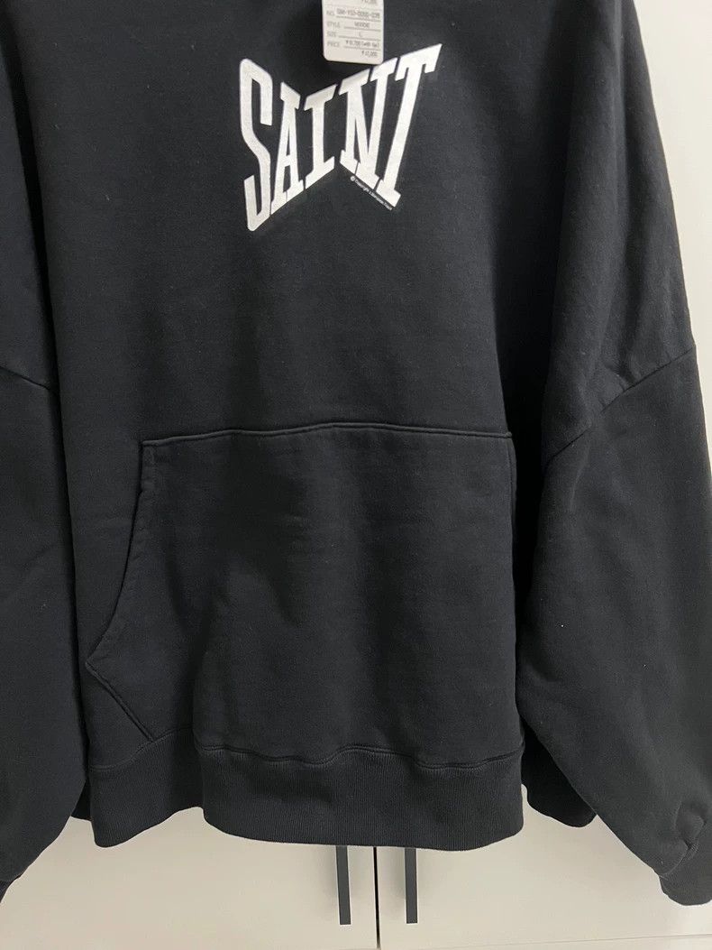 Saint Laurent Paris SAINT RIBON LOGO Oversized Black Hoodie - dmc Size US XL / EU 56 / 4 - 4 Thumbnail