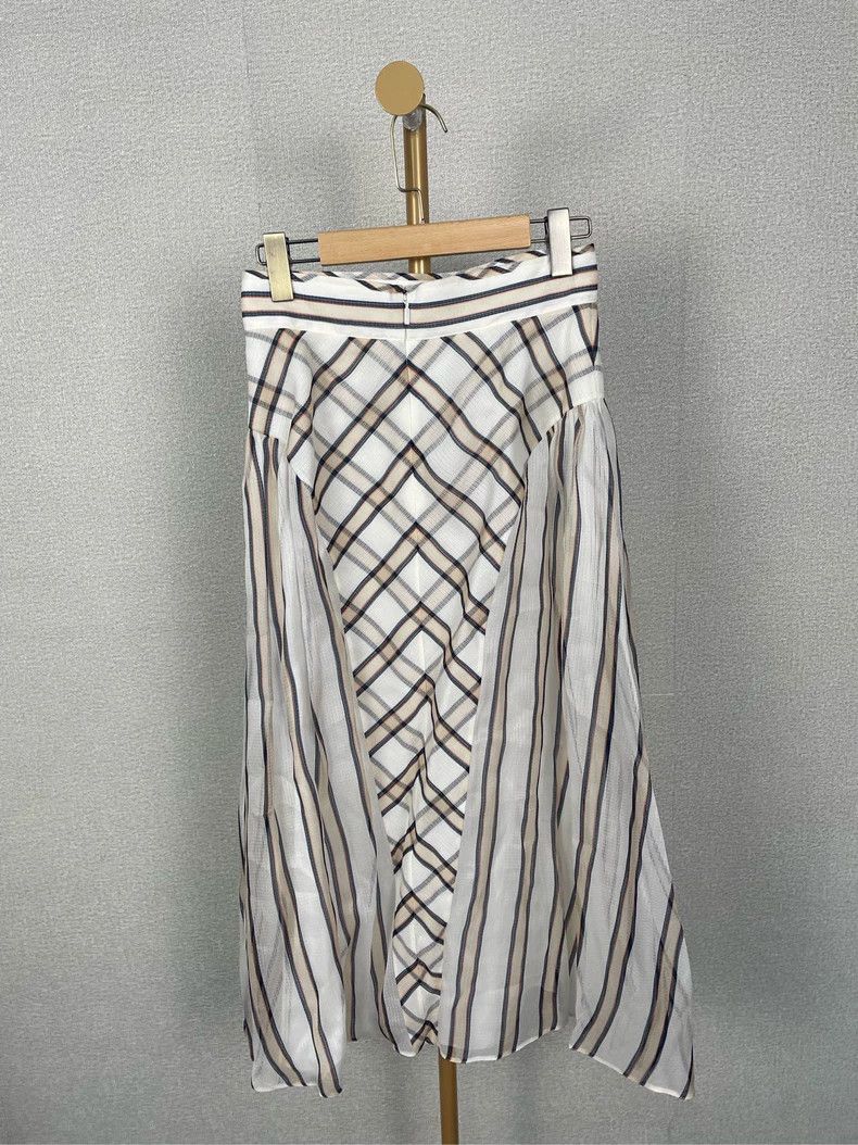 Fendi Fendi Striped Silk Midi Skirt - dmc Size US 31 - 2 Thumbnail
