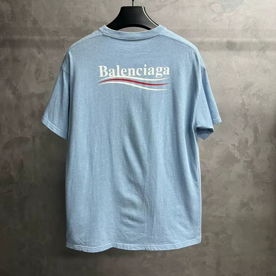 Balenciaga Balenciaga Blue Cola Print Short Sleeve T-shirt - dmc Size US S / EU 44-46 / 1 - 5 Thumbnail