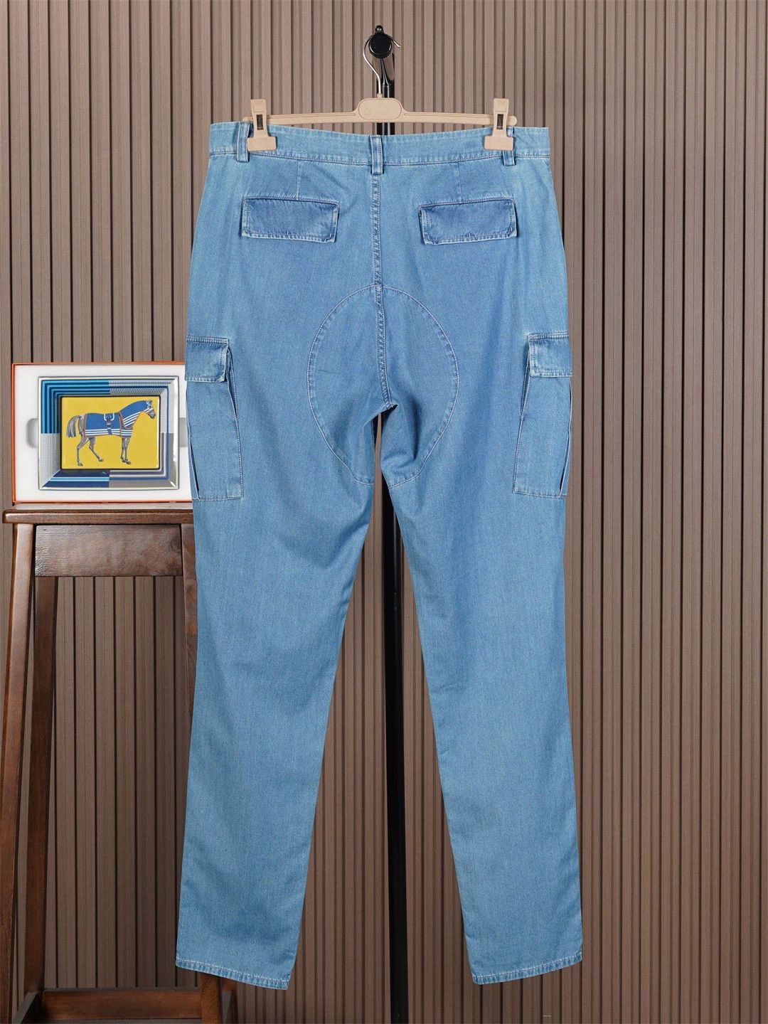 Brunello Cucinelli Brunello Cucinelli Men's Denim Cargo Pants - dmc Size US 31 - 2 Thumbnail