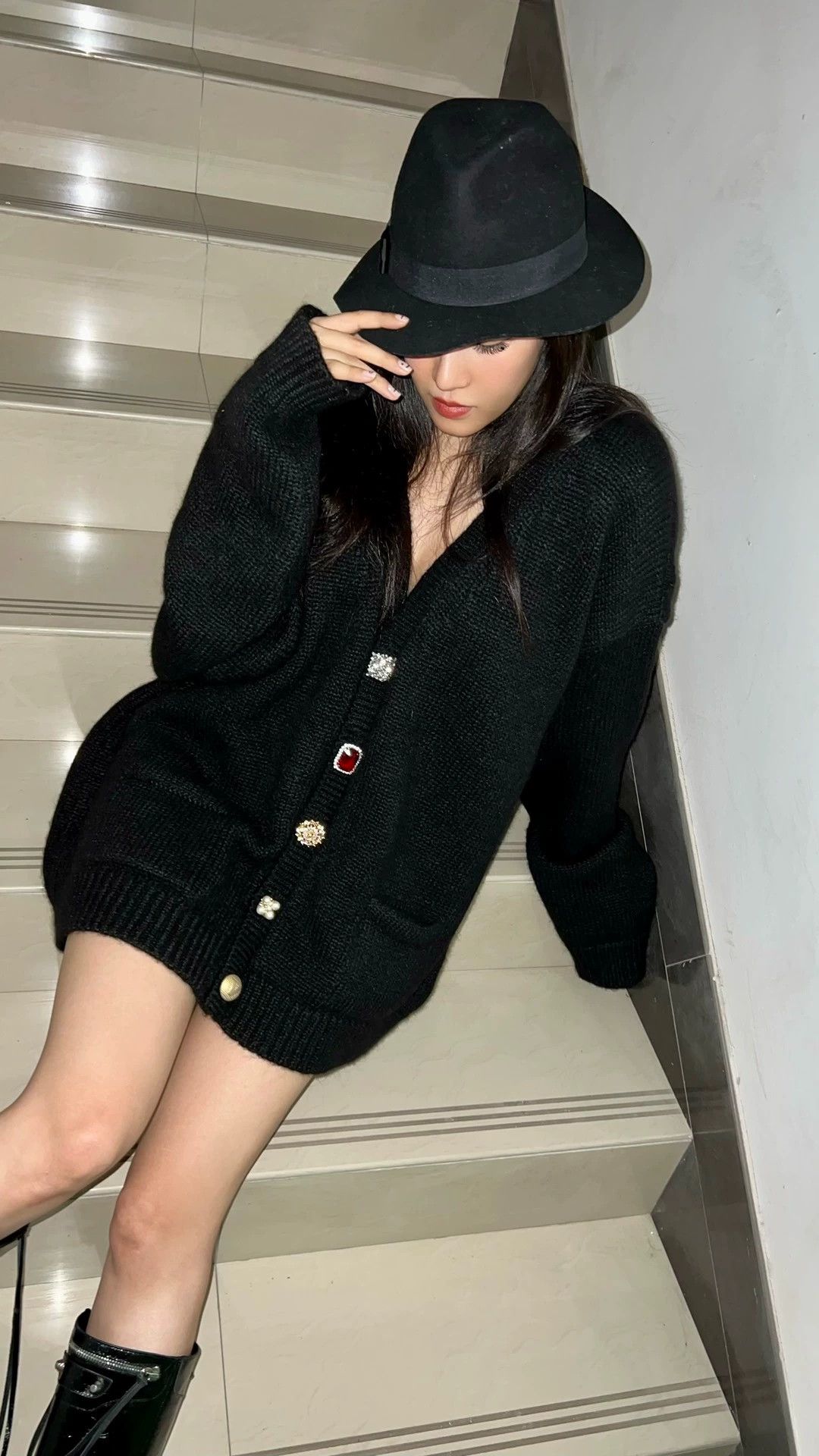 Vetements Vetements 22 Black Cardigan with Jewel Buttons - dmc Size US S / EU 44-46 / 1 - 8 Thumbnail