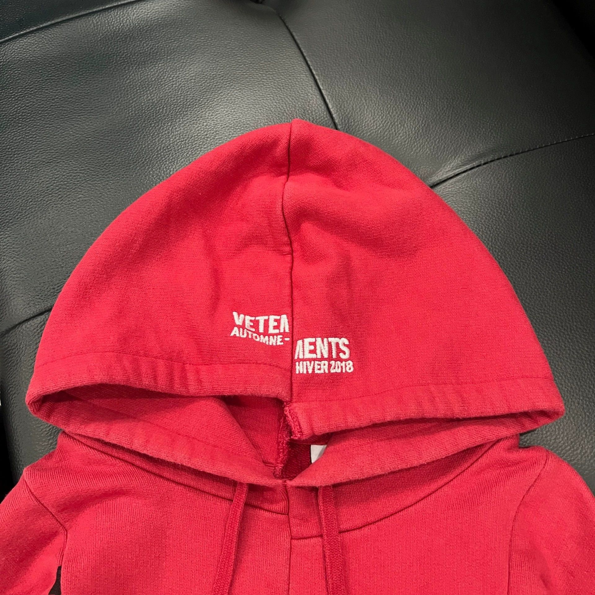 Vetements Vetements AW18 Deconstructed Red Hoodie - dmc Size US M / EU 48-50 / 2 - 5 Thumbnail