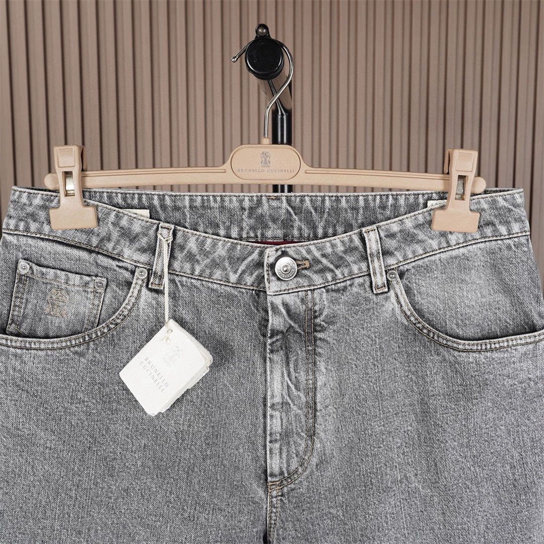 Brunello Cucinelli Brunello Cucinelli Men's Gray Straight Jeans - dmc Size US 38 / EU 54 - 3 Thumbnail