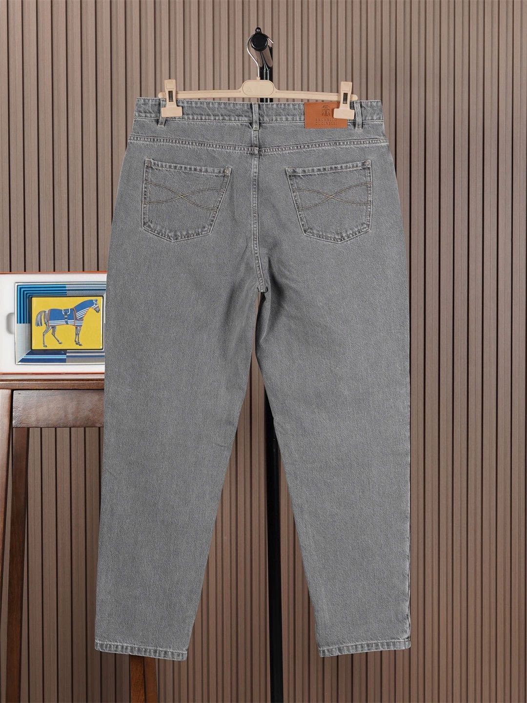 Brunello Cucinelli Brunello Cucinelli Men's Gray Jeans - dmc Size US 31 - 2 Thumbnail
