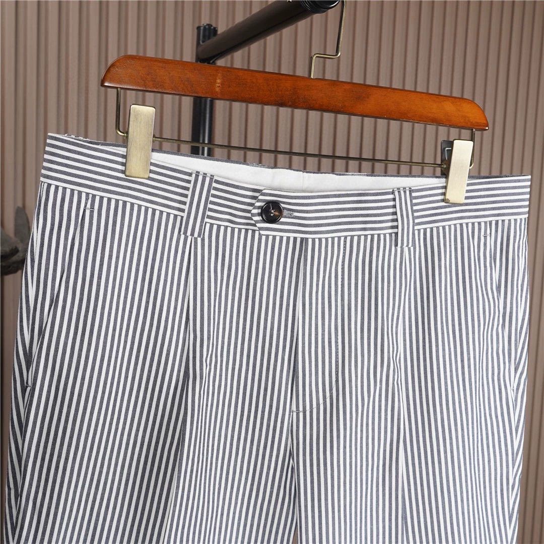 Brunello Cucinelli Brunello Cucinelli Blue White Stripe Casual Pants - dmc Size US 31 - 3 Thumbnail