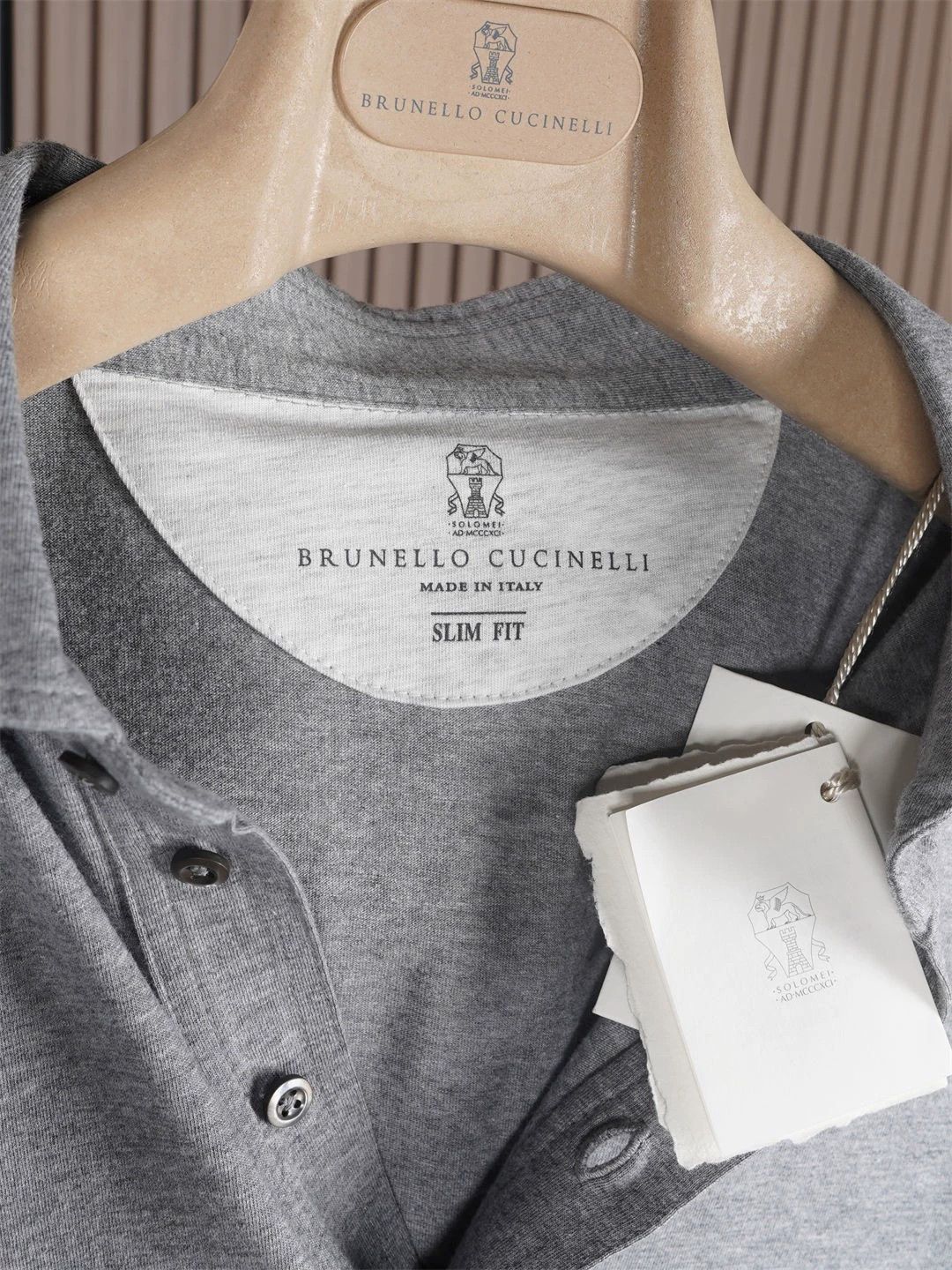 Brunello Cucinelli Brunello Cucinelli Men's Grey Polo - dmc Size US XL / EU 56 / 4 - 4 Thumbnail
