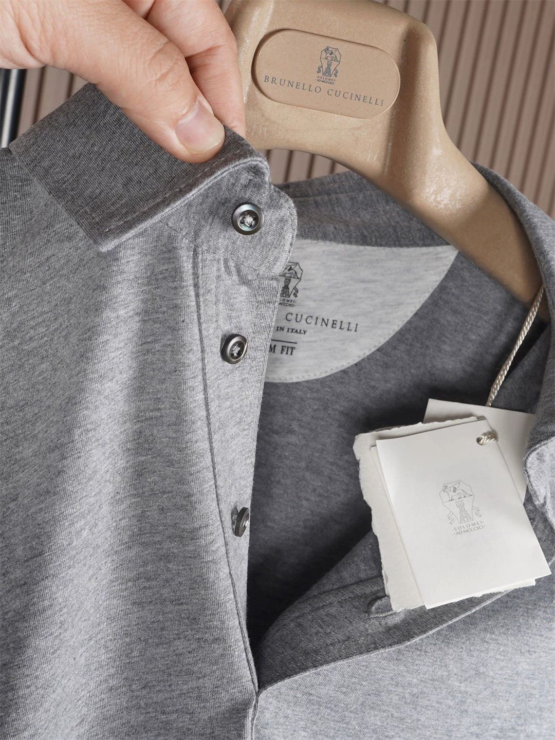 Brunello Cucinelli Brunello Cucinelli Men's Grey Polo - dmc Size US XL / EU 56 / 4 - 3 Thumbnail