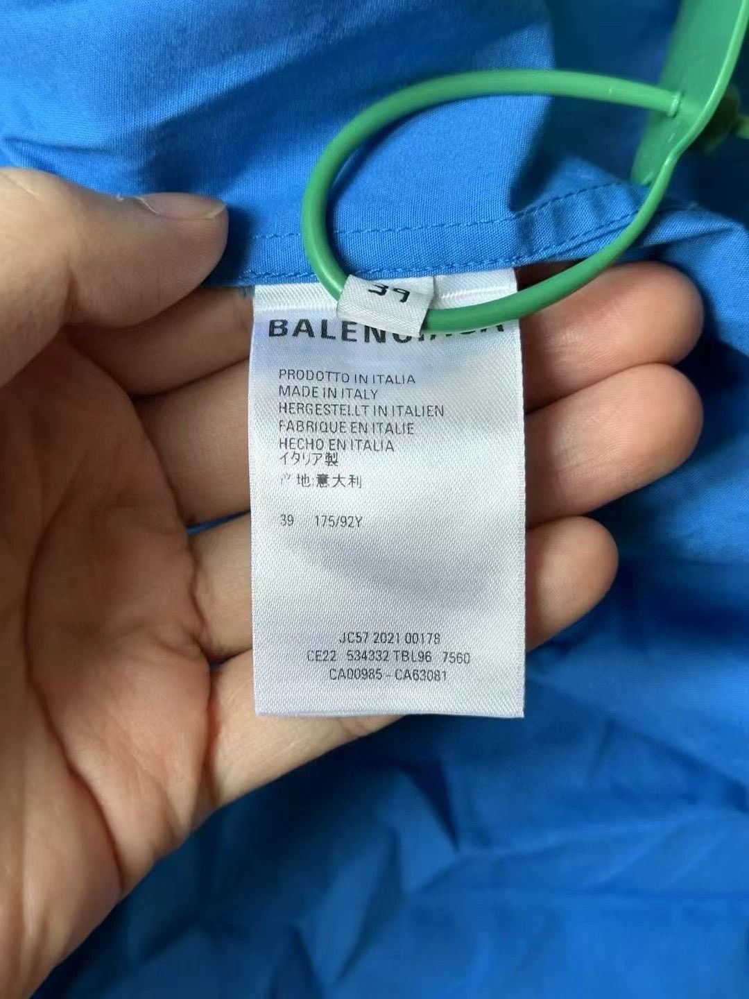 Balenciaga Balenciaga Blue Bullet Comments Short Sleeve Shirt - dmc Size US M / EU 48-50 / 2 - 4 Thumbnail