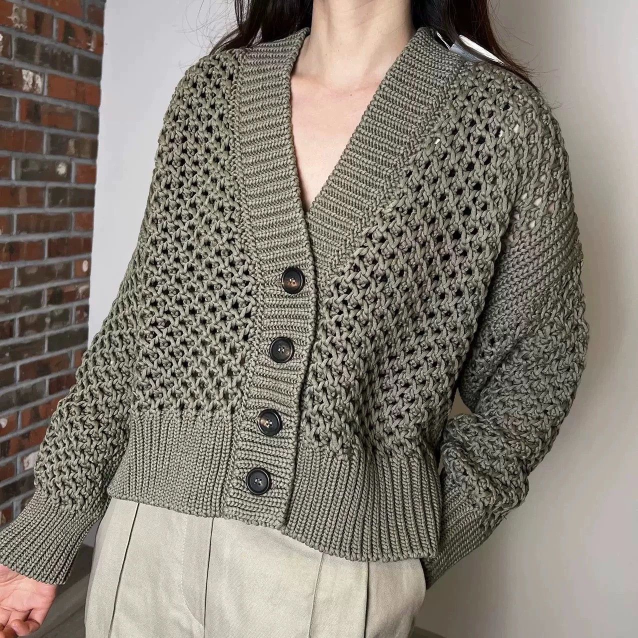 Brunello Cucinelli Brunello Cucinelli Green Cotton Cardigan - dmc Size US M / EU 48-50 / 2 - 6 Thumbnail