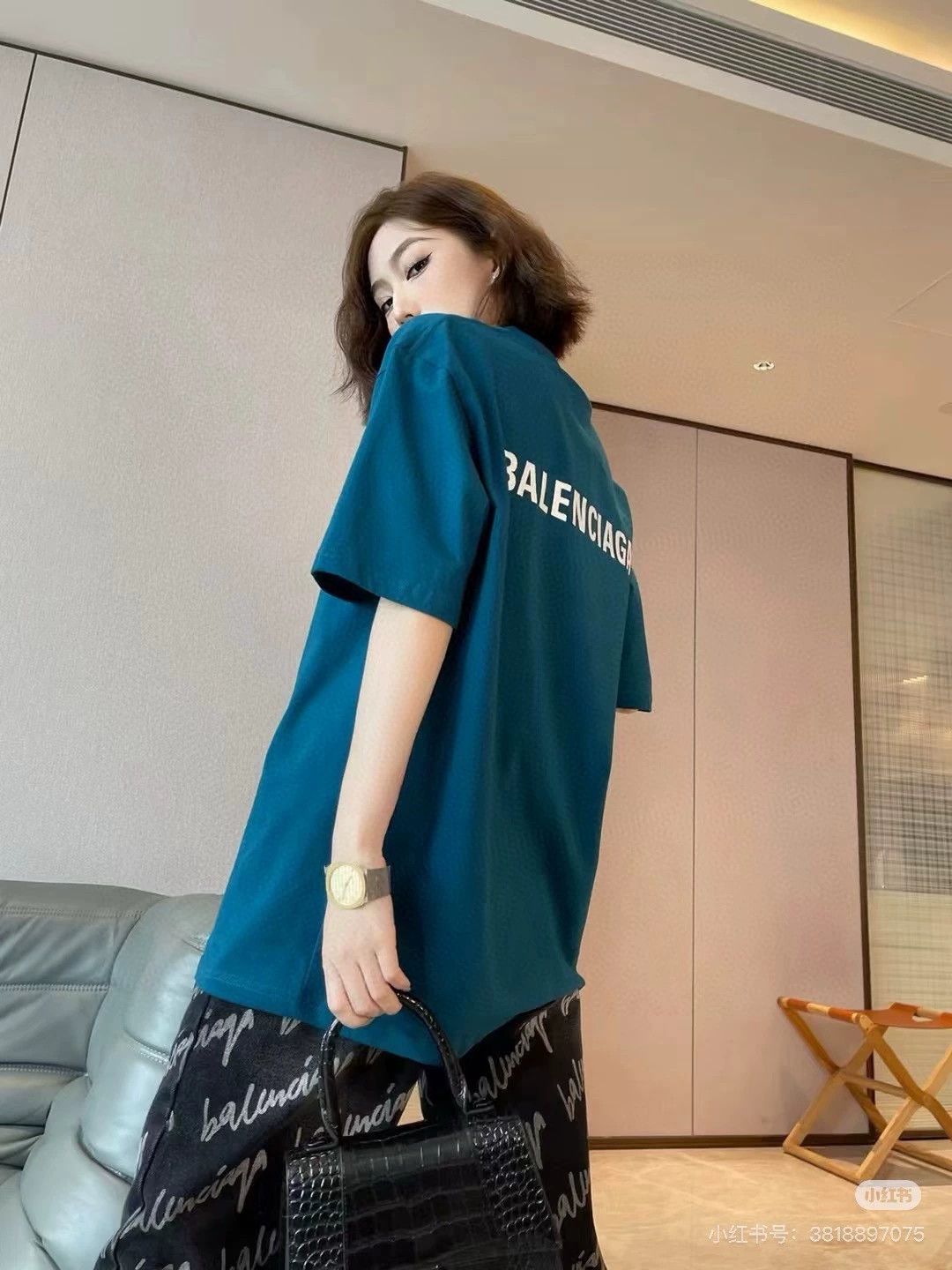 Balenciaga Balenciaga Blue Embroidered Short Sleeve T-Shirt - dmc Size US XS / EU 42 / 0 - 4 Thumbnail