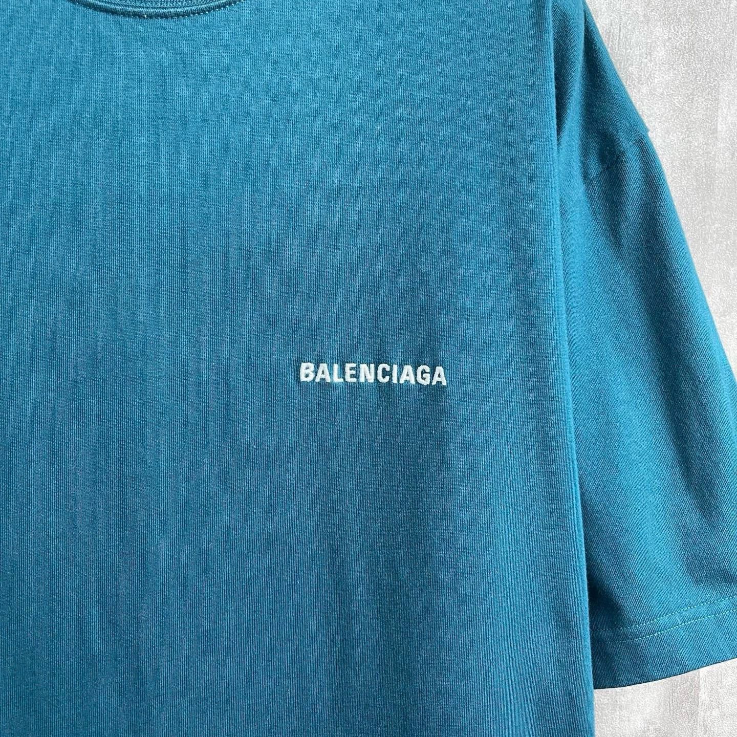 Balenciaga Balenciaga Blue Embroidered Short Sleeve T-Shirt - dmc Size US XS / EU 42 / 0 - 2 Thumbnail