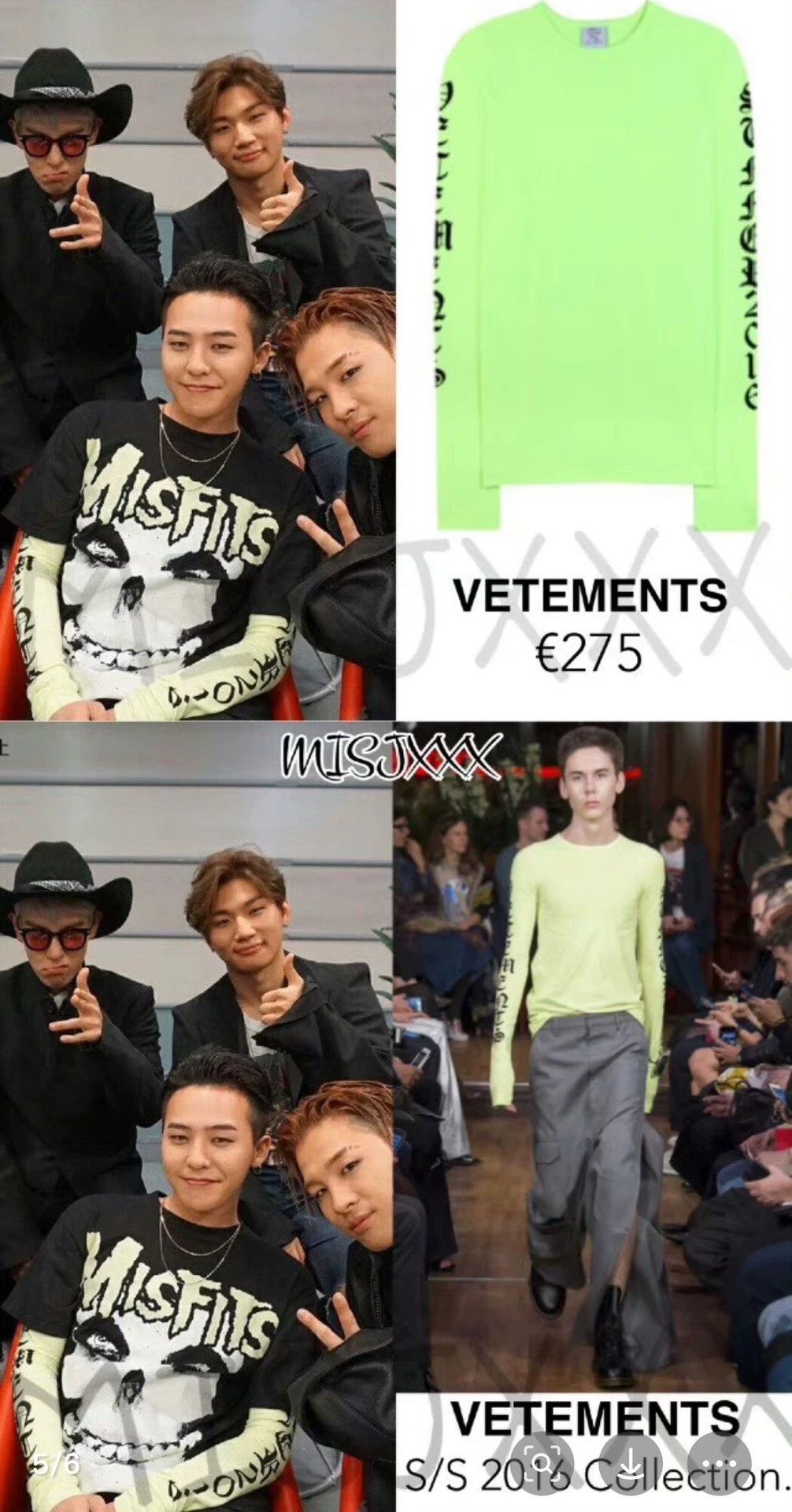 Vetements Vetements 16ss Fluorescent Green Long-Sleeve T-Shirt - dmc Size US M / EU 48-50 / 2 - 8 Thumbnail