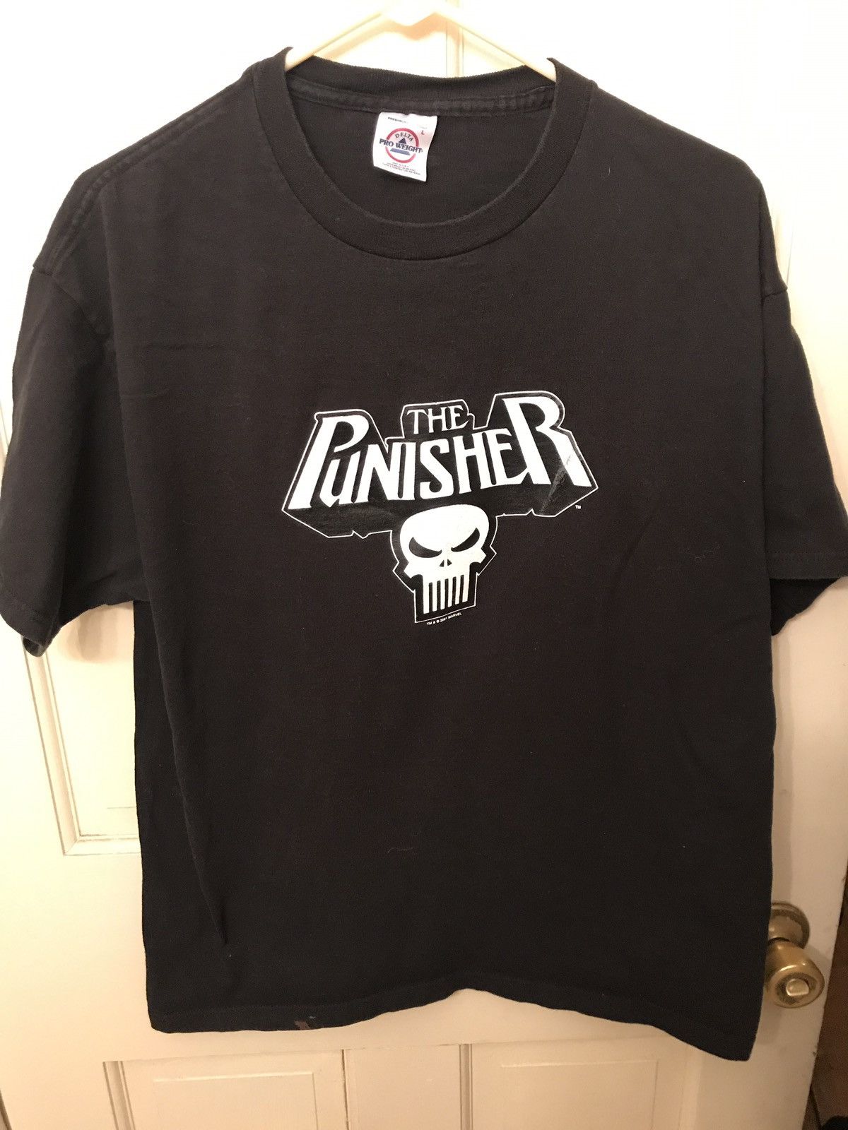 T-shirt Vintage Marvel Punisher 1993 #81 - Imprimé Intégral Blanc - Taille XL - Rare Et En Parfait état