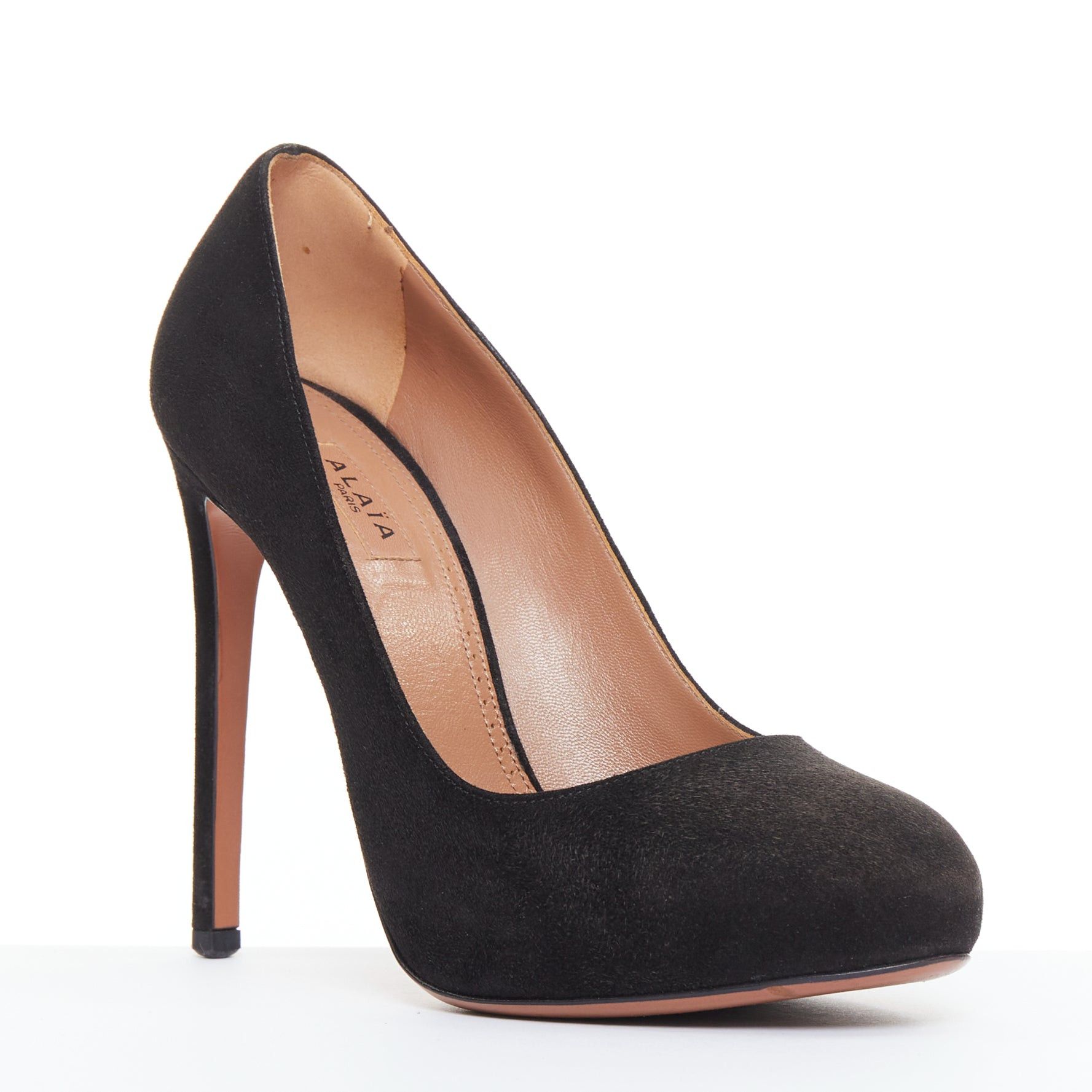 Alaia ALAIA black suede leather almond toe high heel court pumps EU35.5 Size US 5.5 / IT 35.5 - 2 Thumbnail