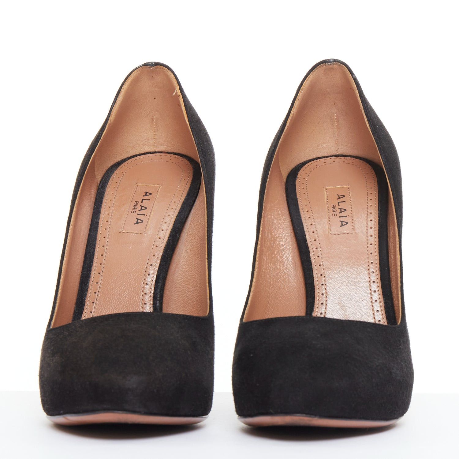 Alaia ALAIA black suede leather almond toe high heel court pumps EU35.5 Size US 5.5 / IT 35.5 - 3 Thumbnail