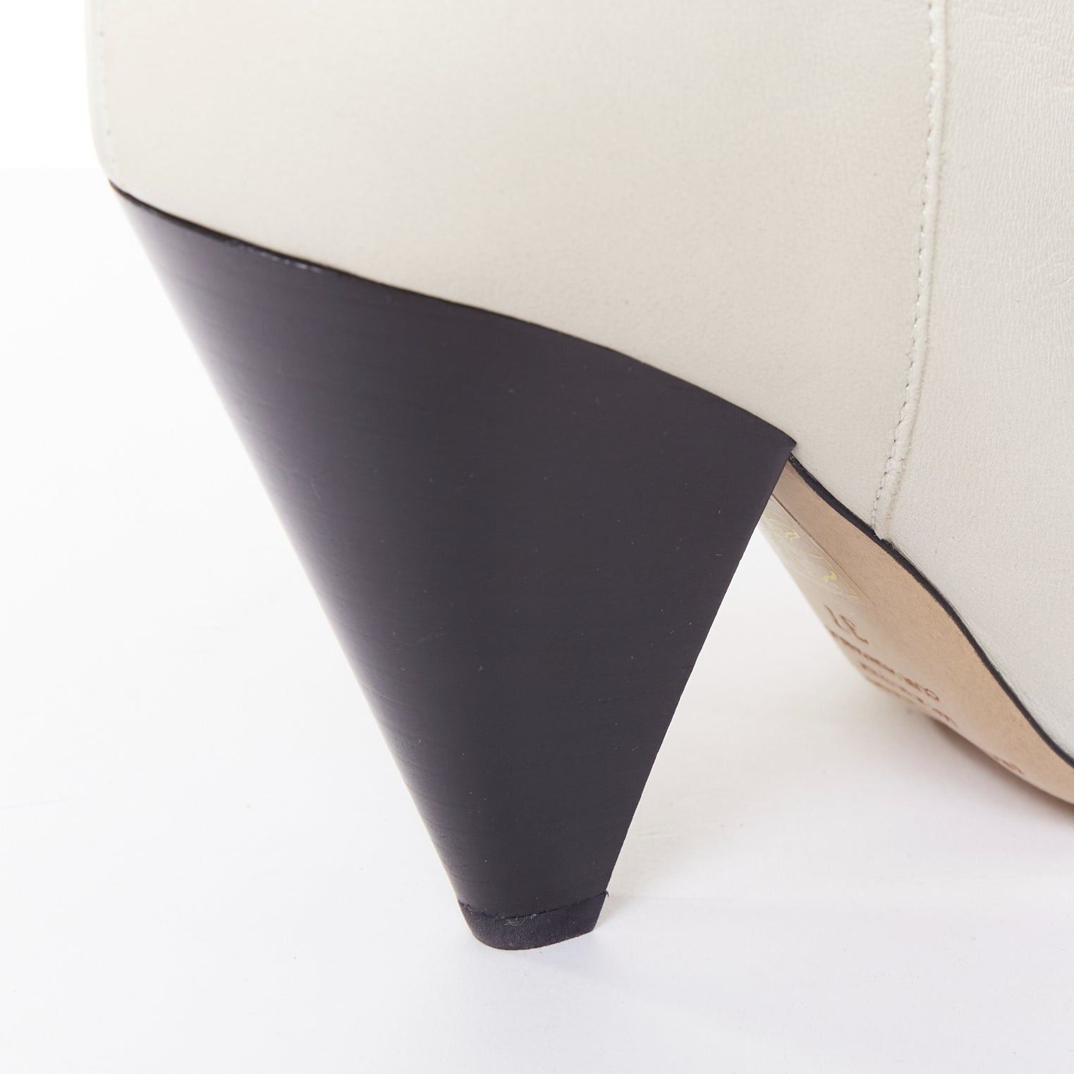 Isabel Marant ISABEL MARANT Loens chalk beige lamb leather cone heel high boots EU37 Size US 7 / IT 37 - 8 Thumbnail