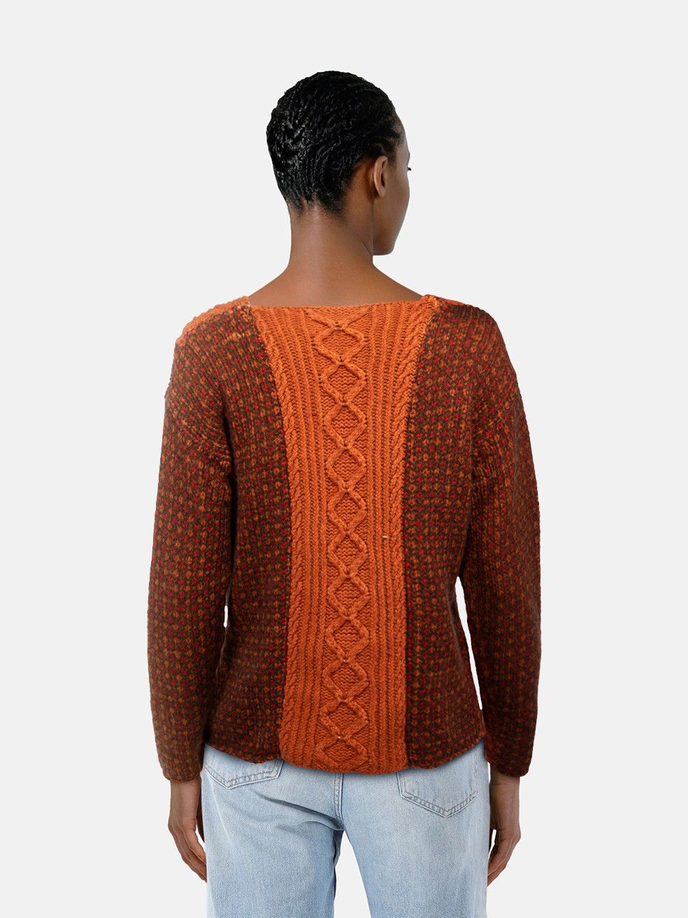 Etro Orange Wool Knit V-Neck Jumper Size S / US 4 / IT 40 - 2 Thumbnail