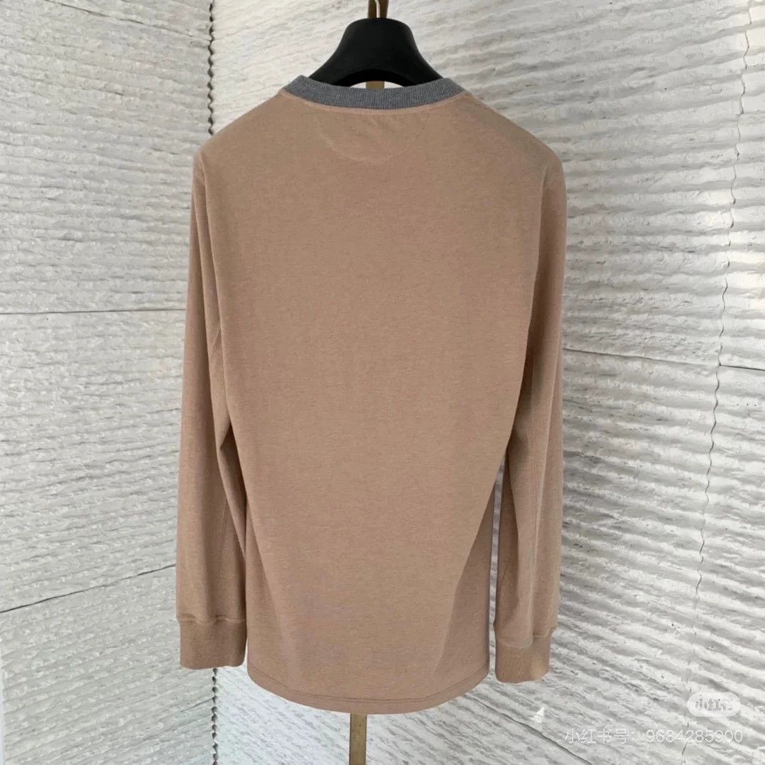 Brunello Cucinelli Brunello Cucinelli Men's Long Sleeve Tee - dmc Size US S / EU 44-46 / 1 - 9 Thumbnail