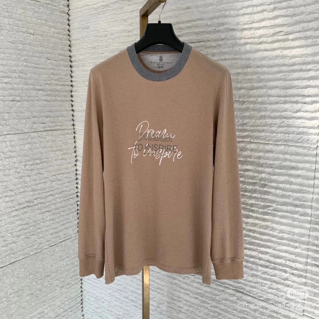 Brunello Cucinelli Brunello Cucinelli Men's Long Sleeve Tee - dmc Size US S / EU 44-46 / 1 - 7 Thumbnail